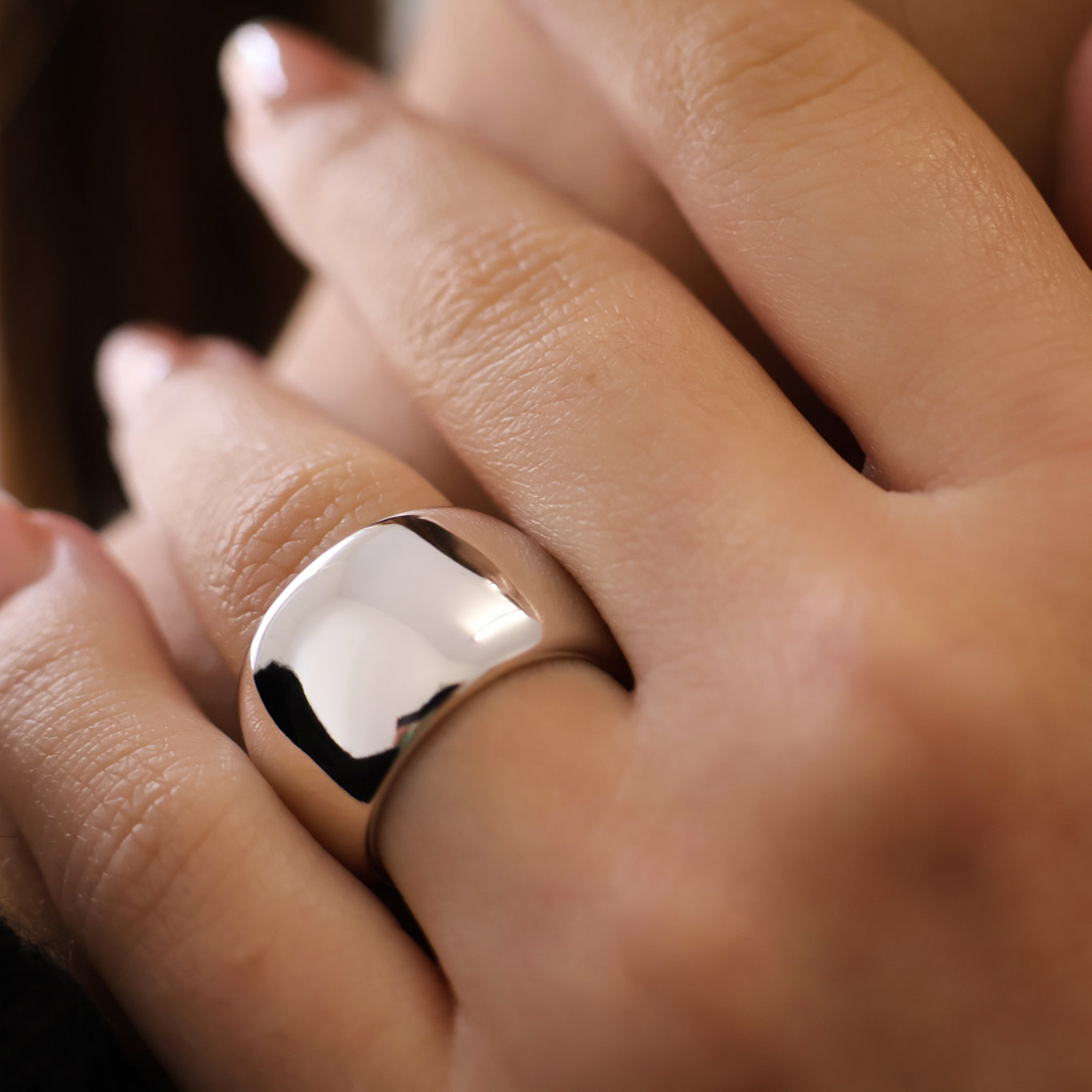 Oria ring large domed sterling silver