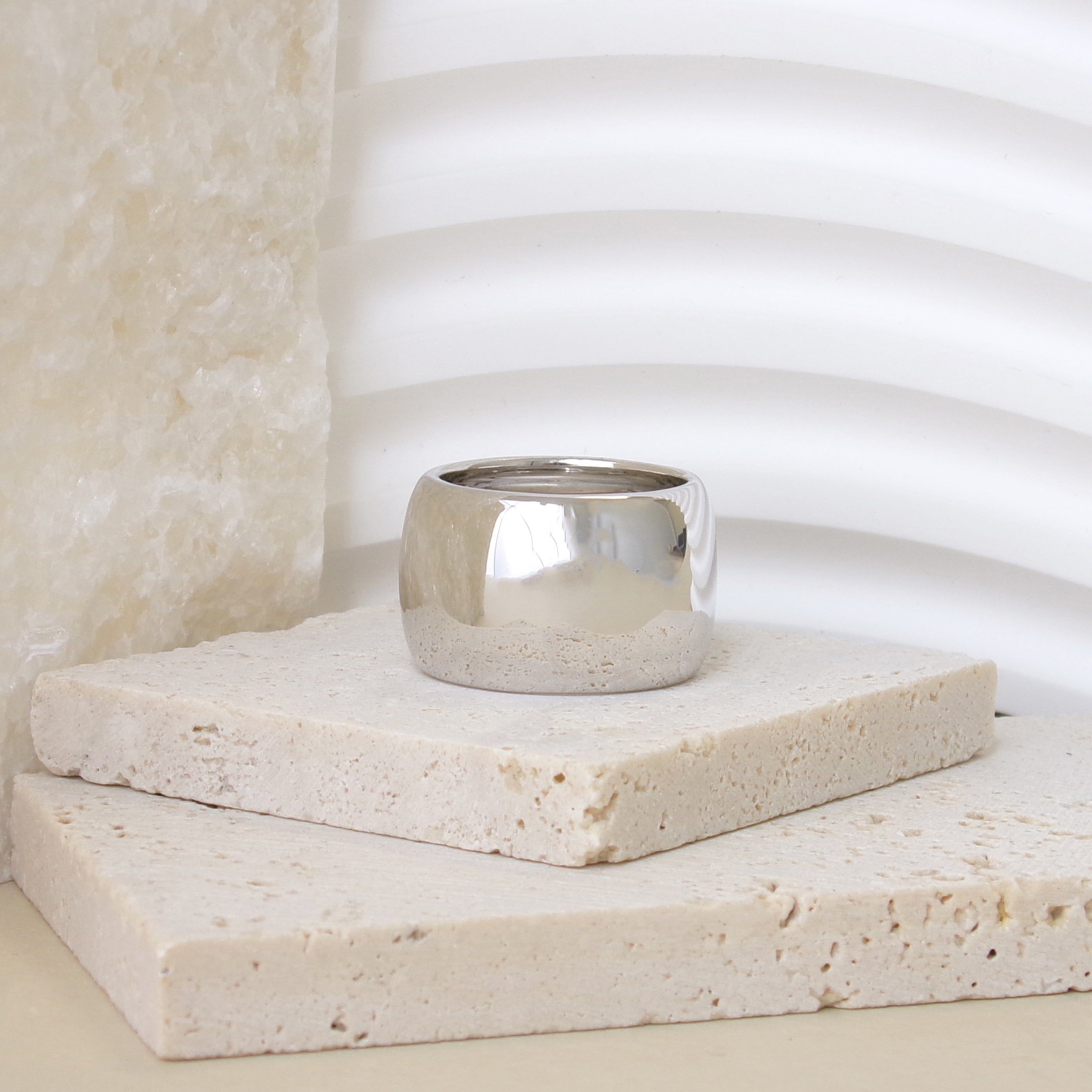 Oria ring large domed sterling silver