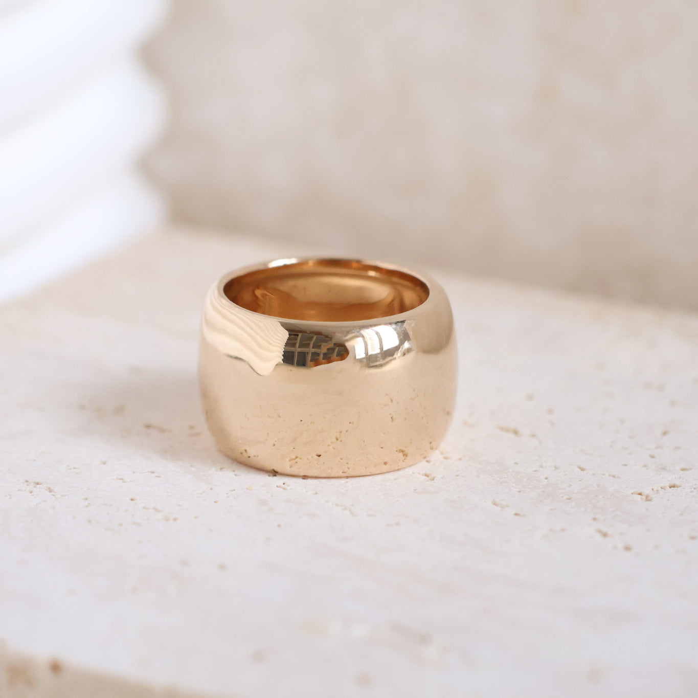 Oria ring large domed gold plated