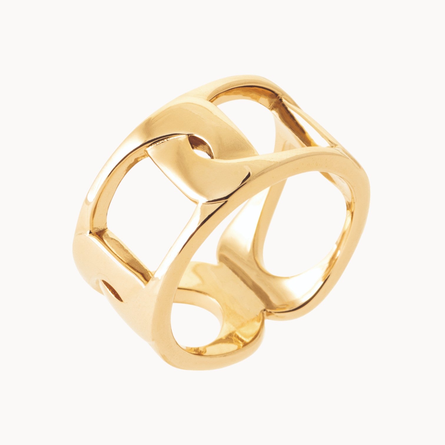 Diani ring openwork with geometric shapes gold-plated