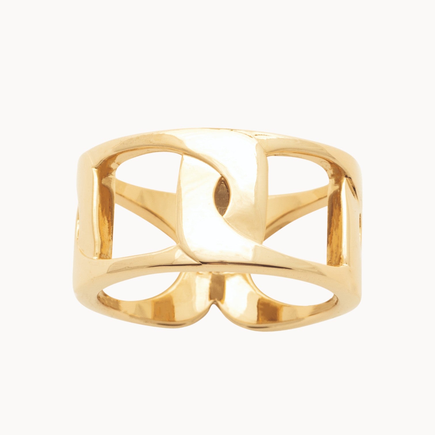 Diani ring openwork with geometric shapes gold-plated