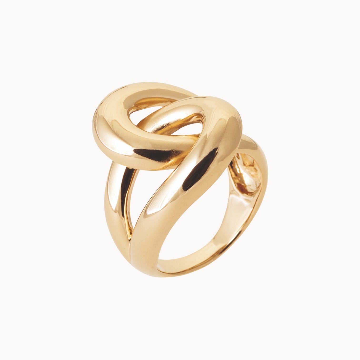 Nina ring smooth interlaced gold plated