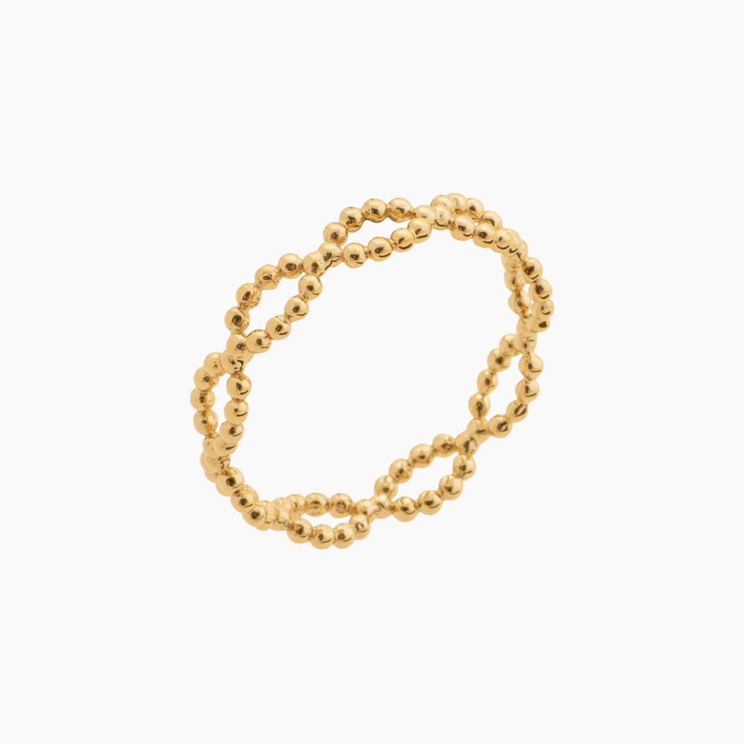 Gala ring with oval beaded links gold plated