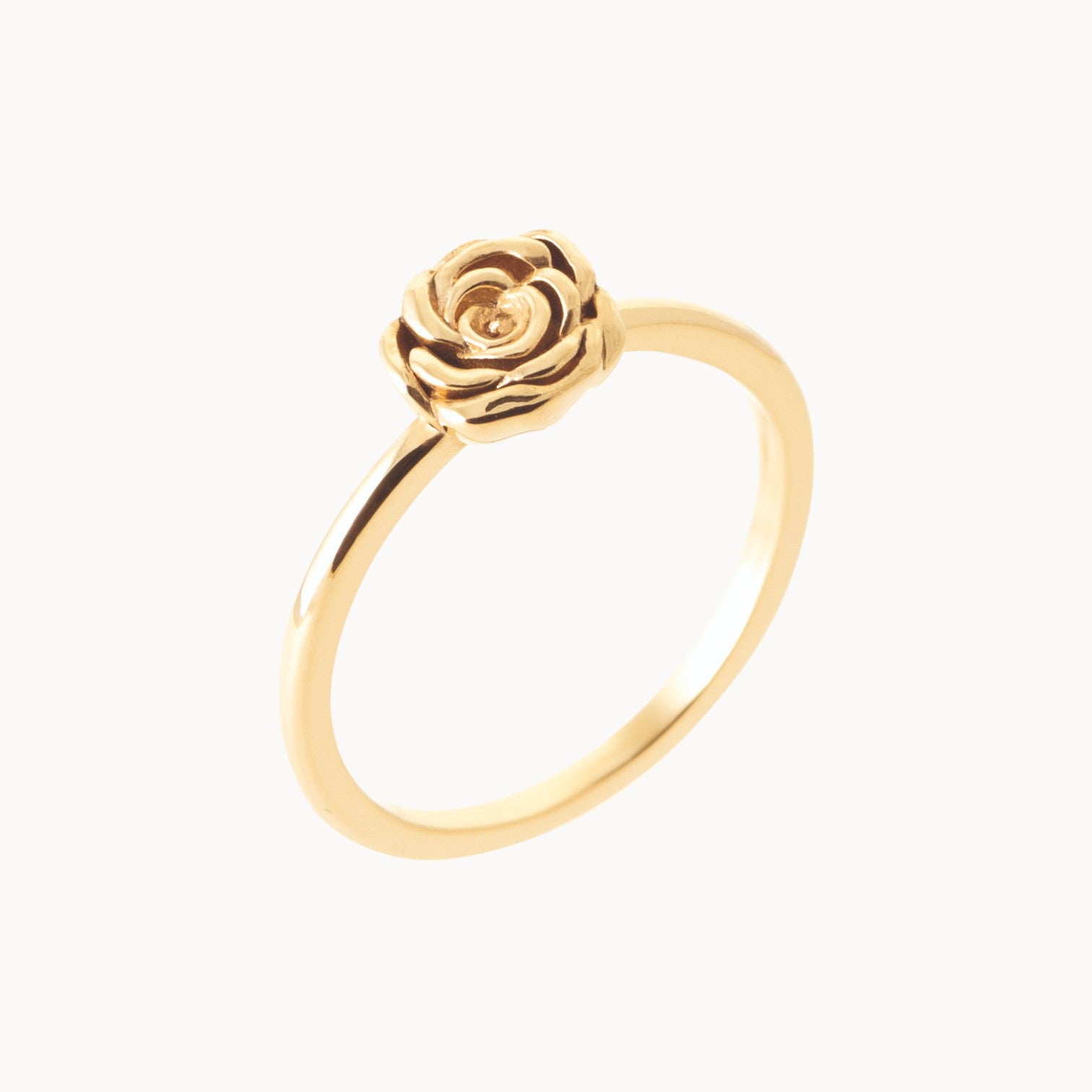 Iza ring flower motif gold plated