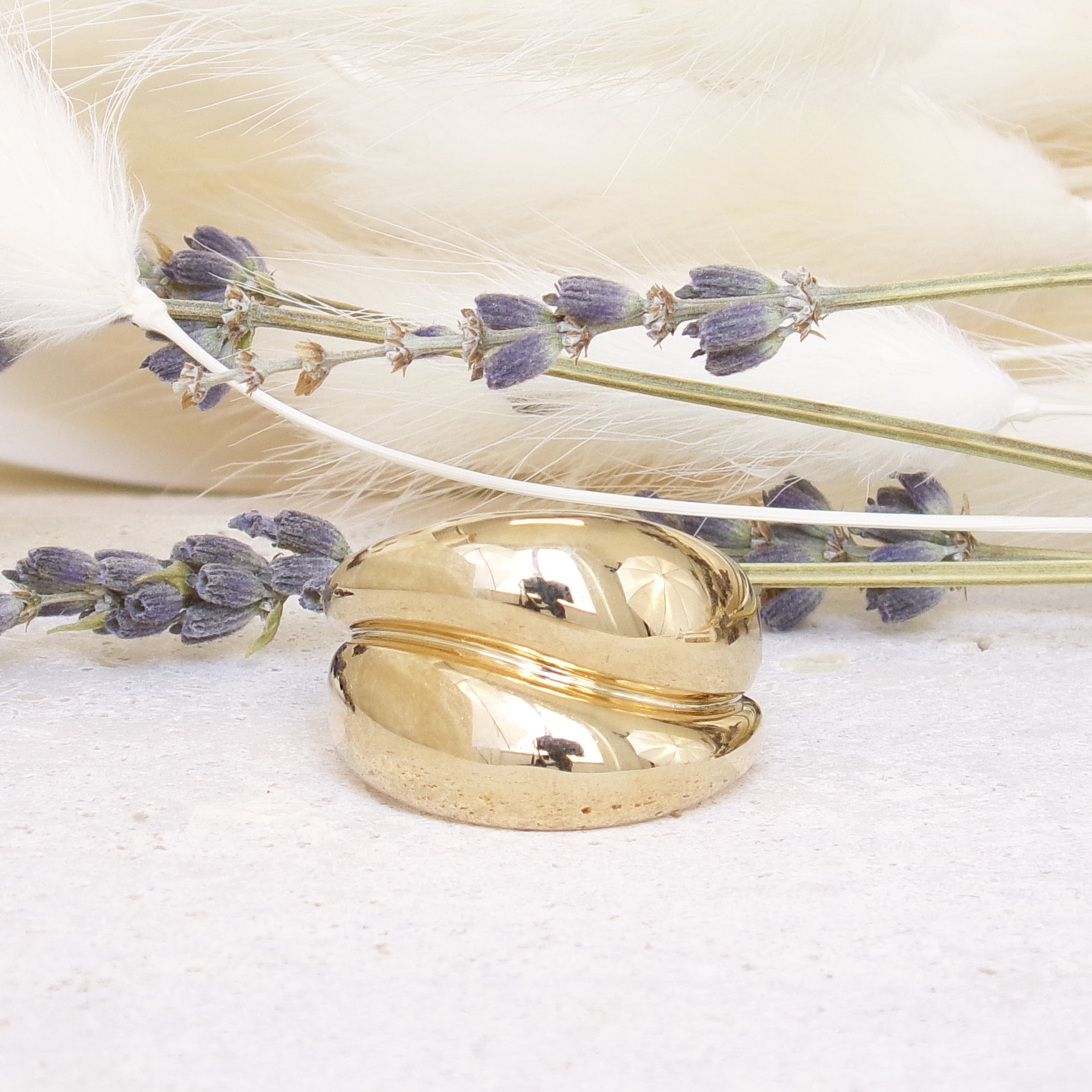 Hana ‘You & I’ wide ring gold plated