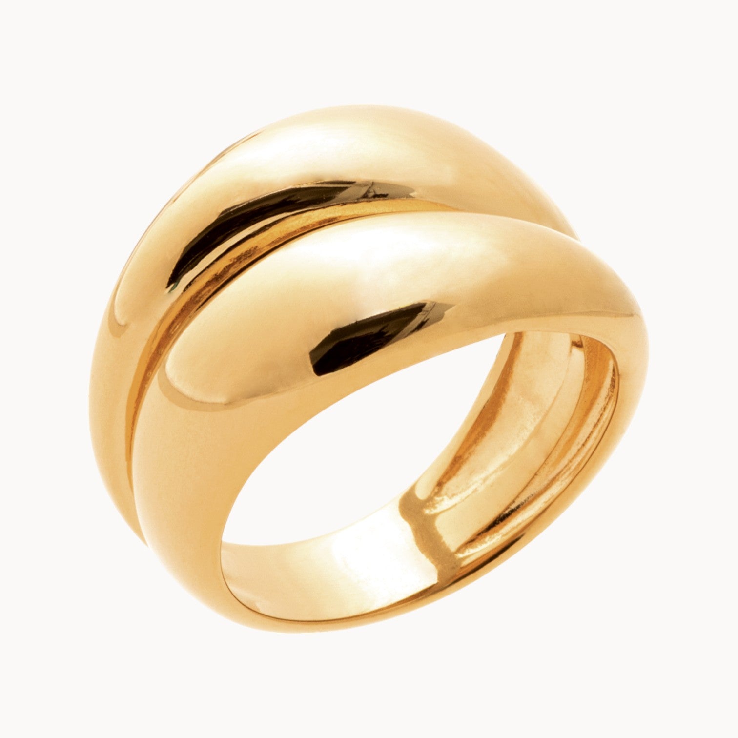 Hana ‘You & I’ wide ring gold plated