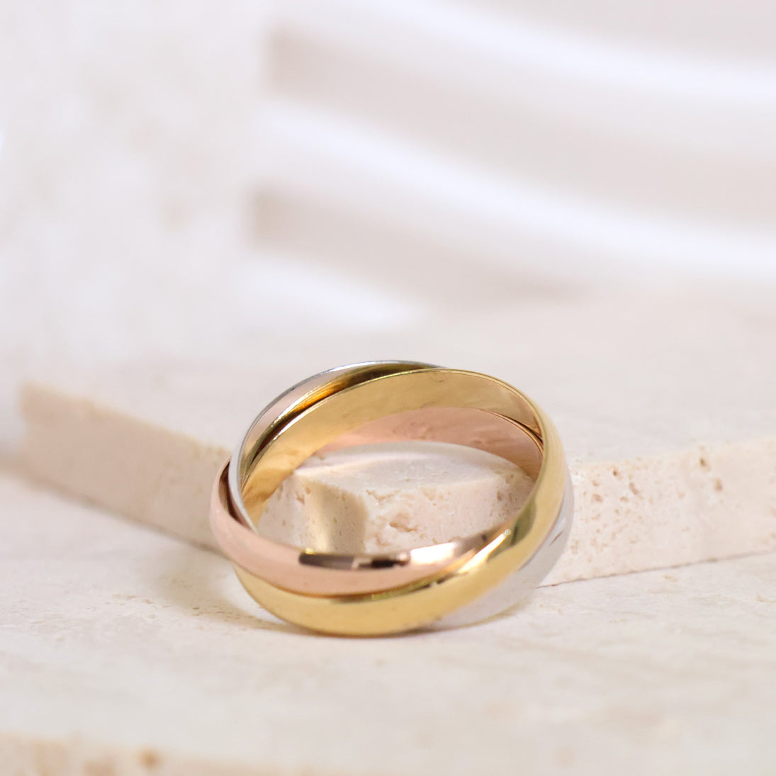 Santa triple engagement ring gold plated