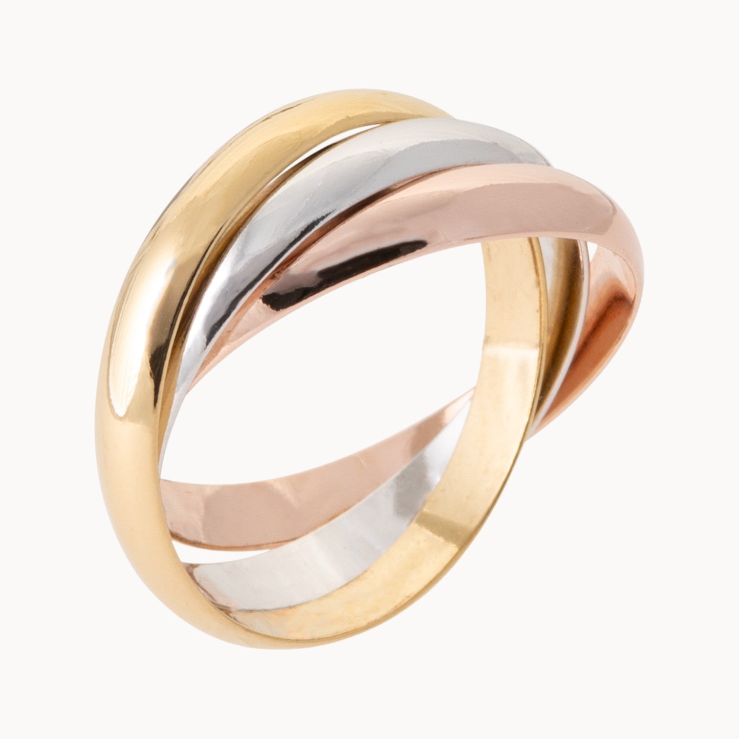 Santa triple engagement ring gold plated