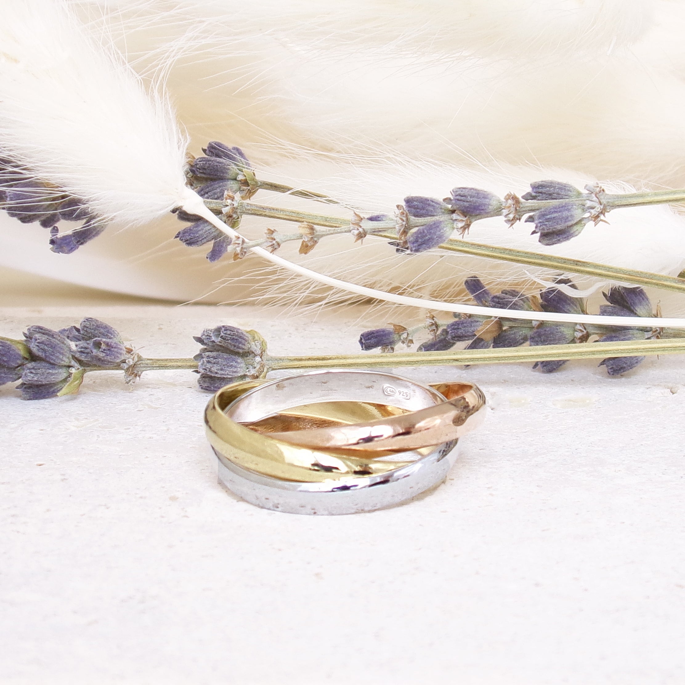 Santa triple engagement ring gold plated