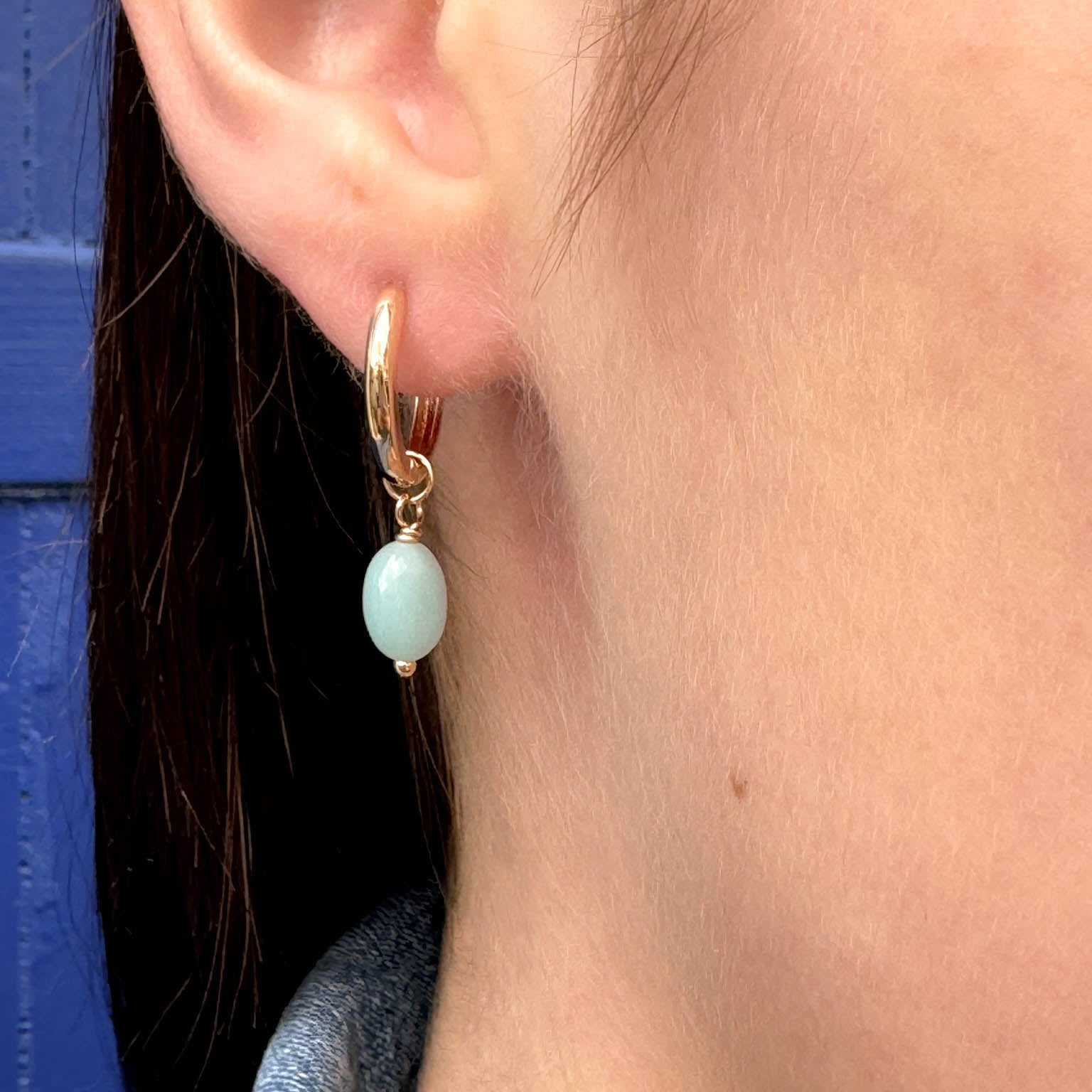 Cora drop earrings green quartzite gold-plated