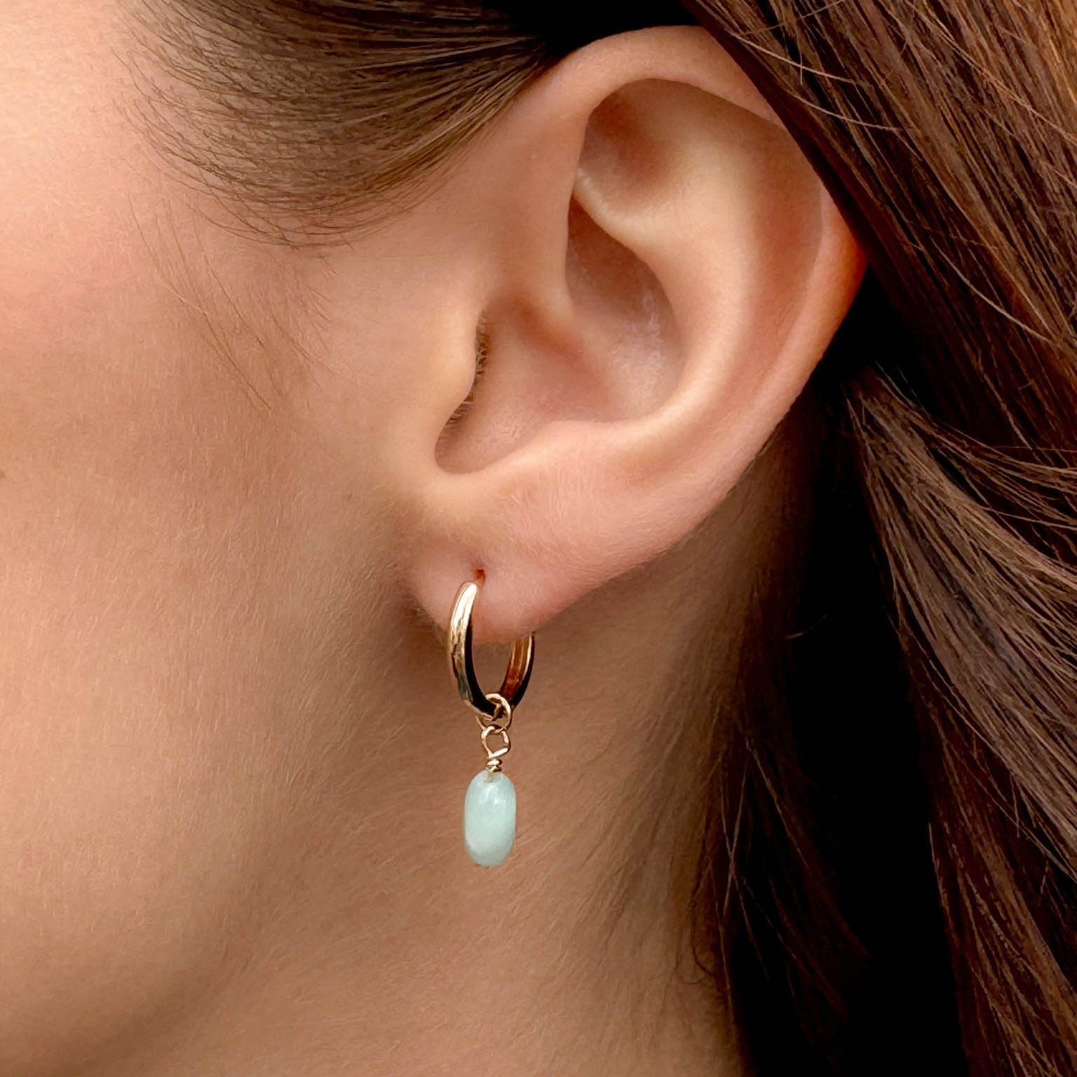 Cora drop earrings green quartzite gold-plated