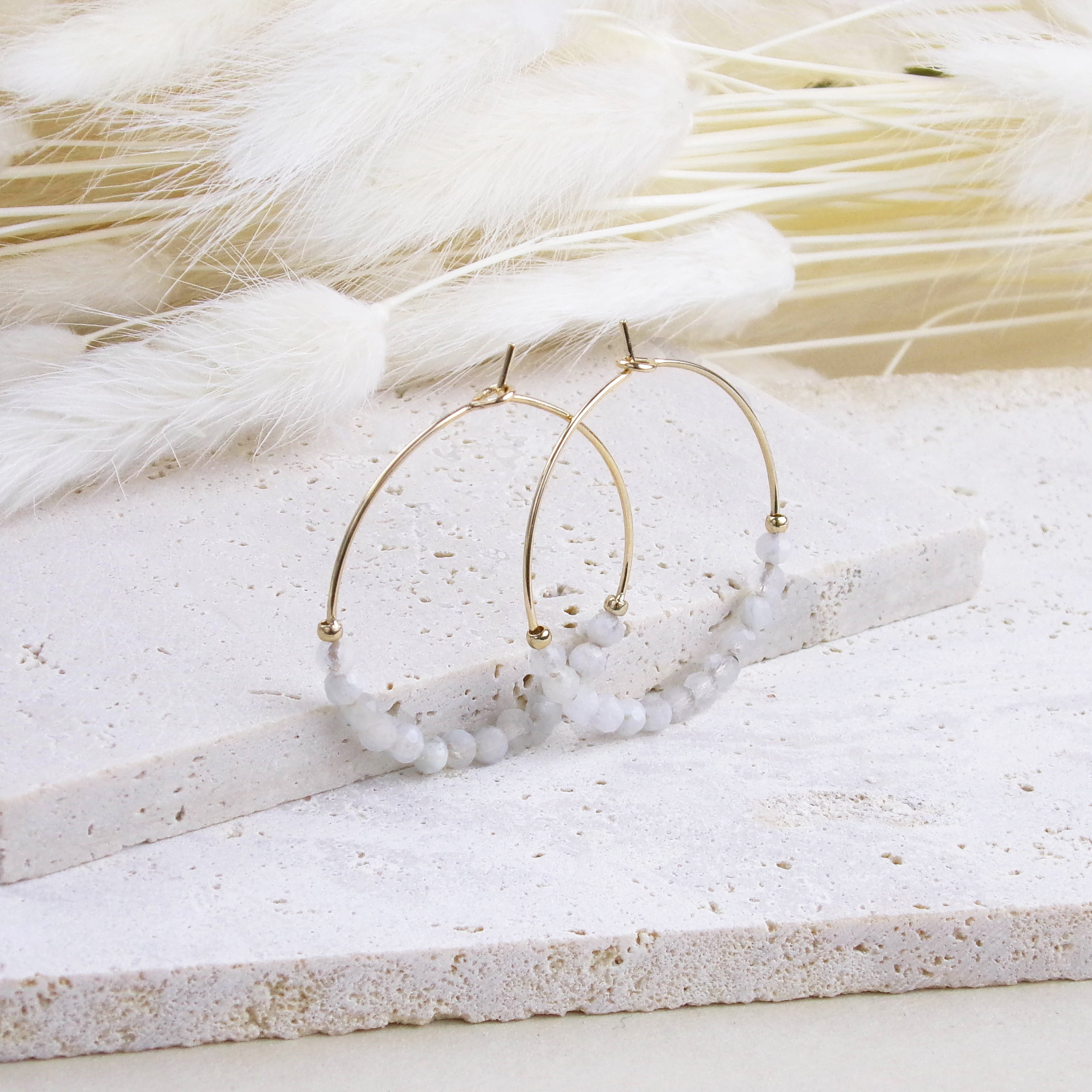 Lima hoop earrings moonstone gold-plated