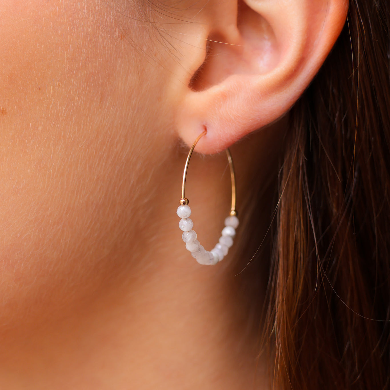 Lima hoop earrings moonstone gold-plated