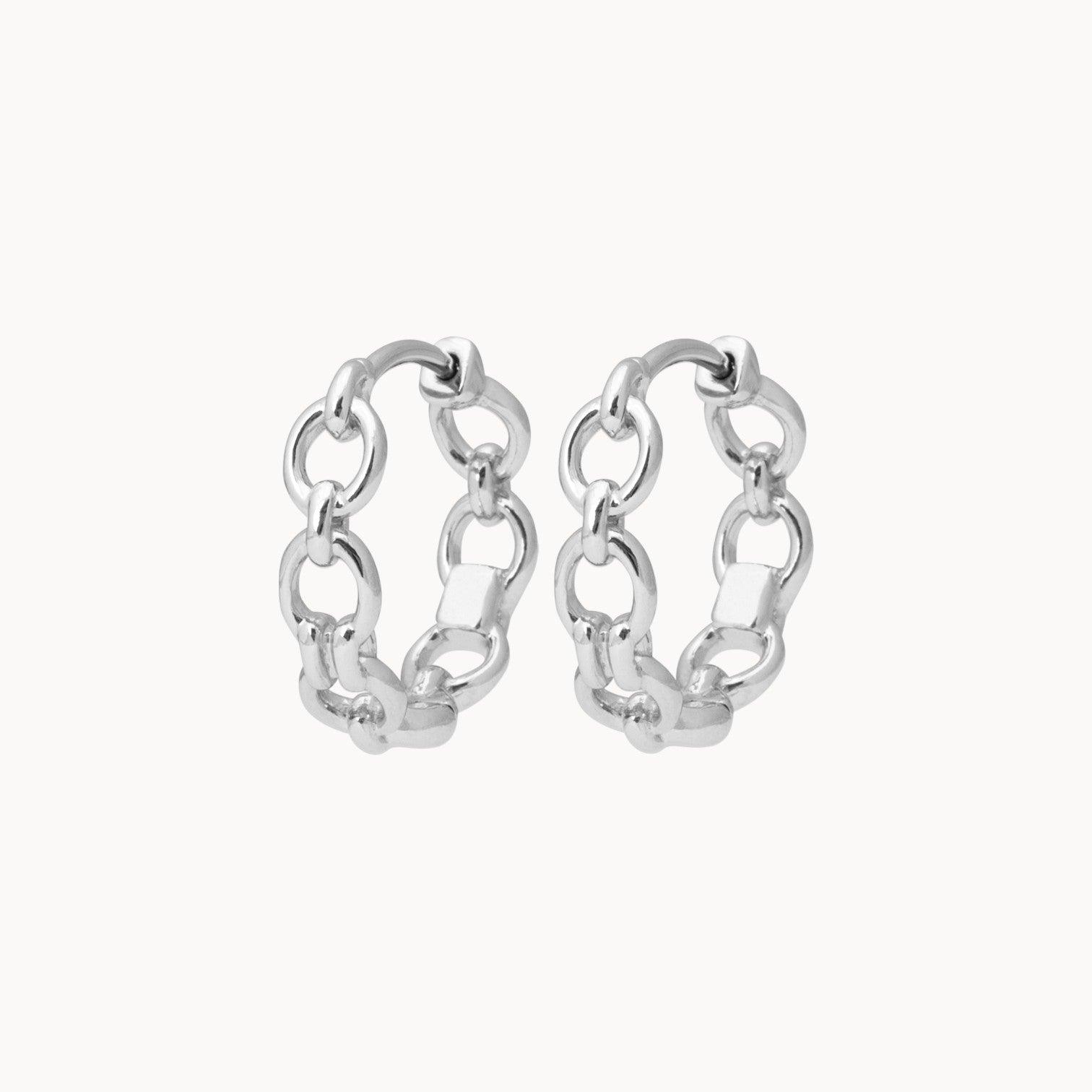 Dina hoop earrings chain link sterling silver
