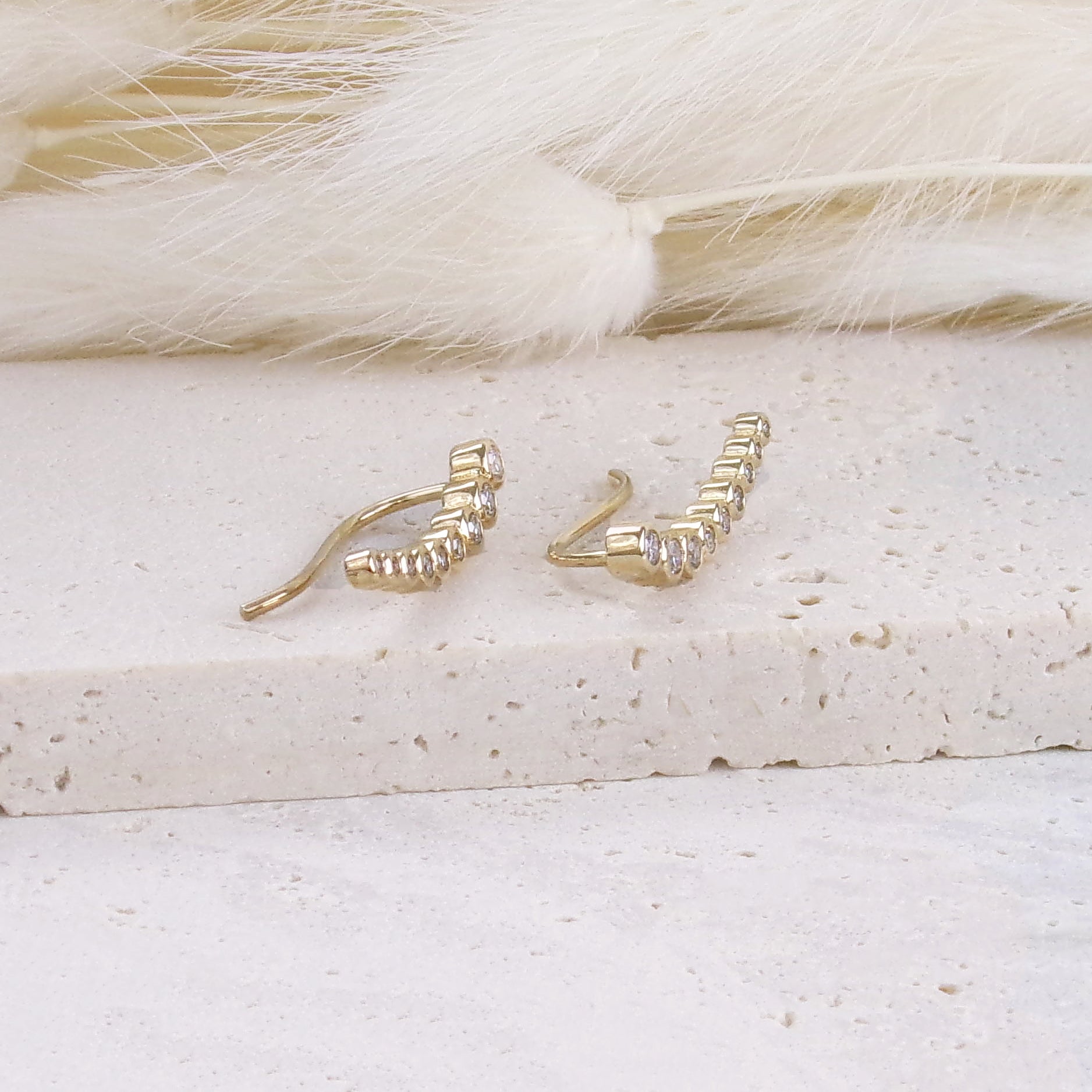 Vala rising hoop earrings zircons gold plated