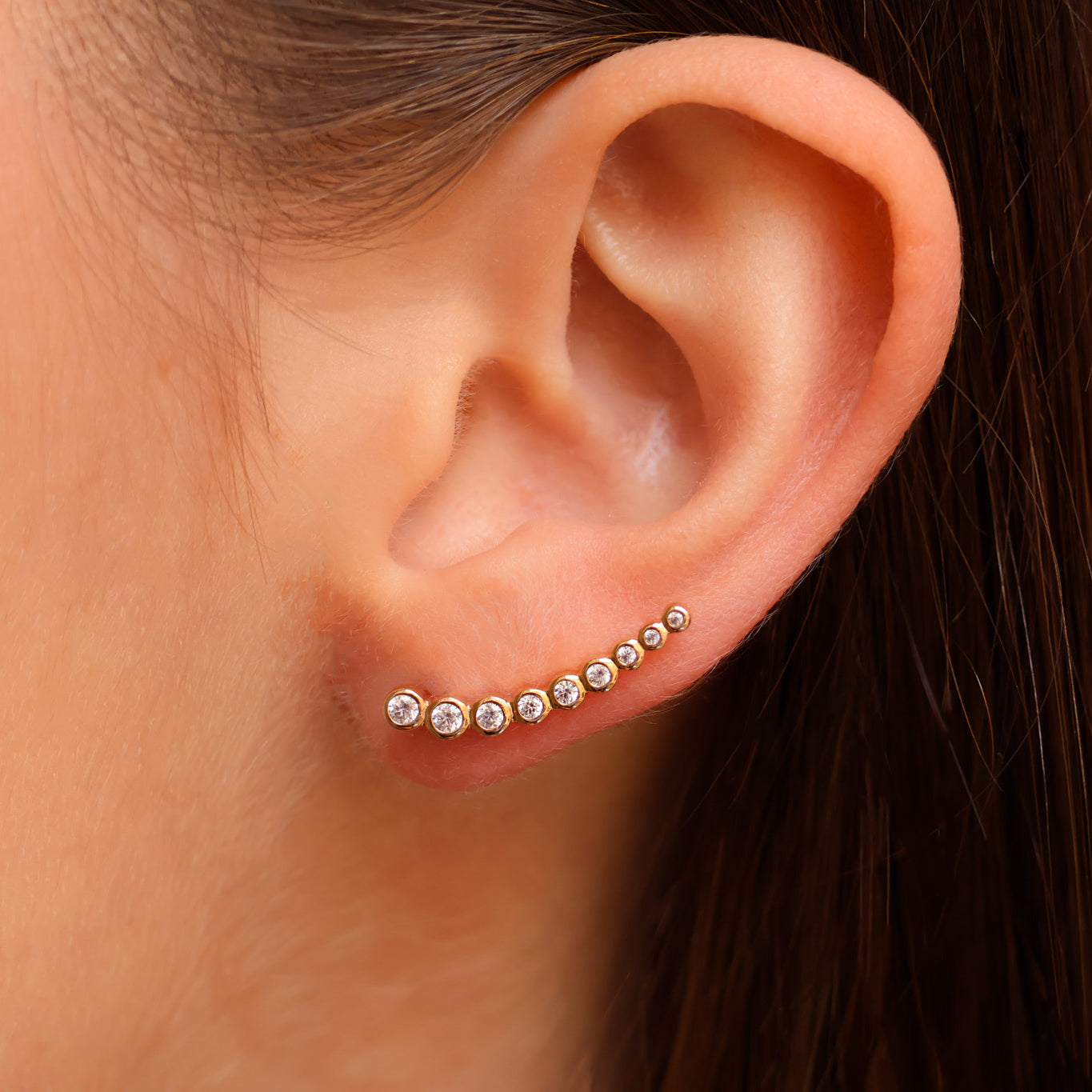 Vala rising hoop earrings zircons gold plated