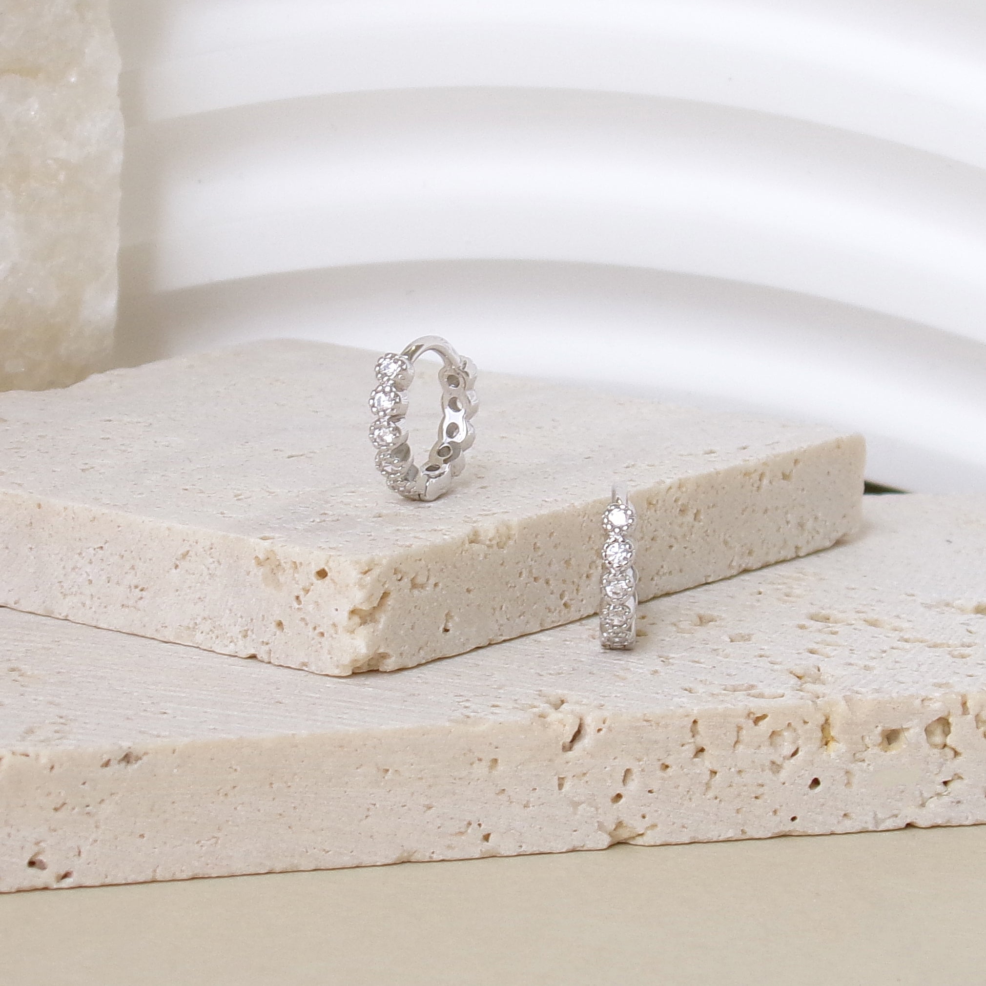 Juna hoop earrings zircons sterling silver