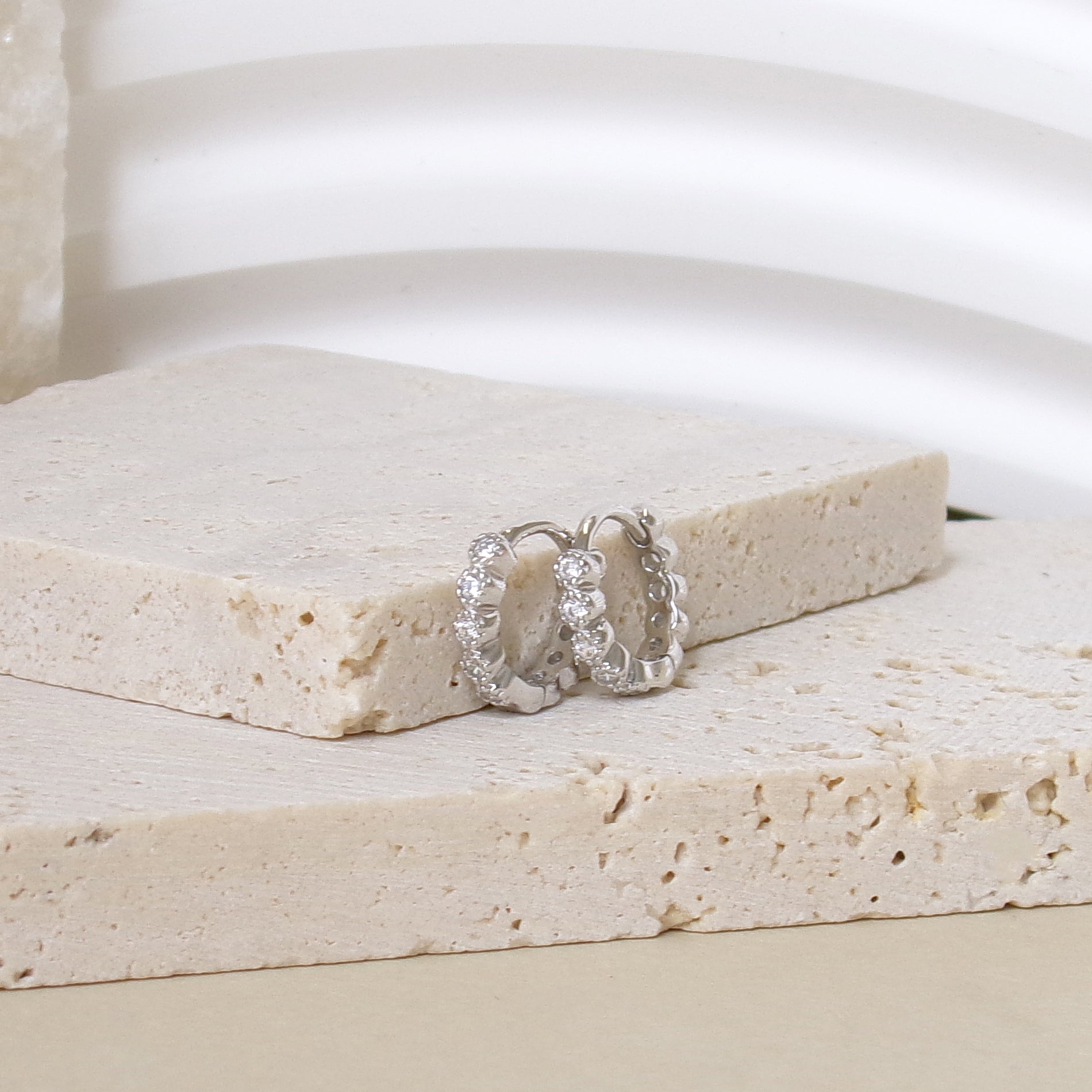 Juna hoop earrings zircons sterling silver