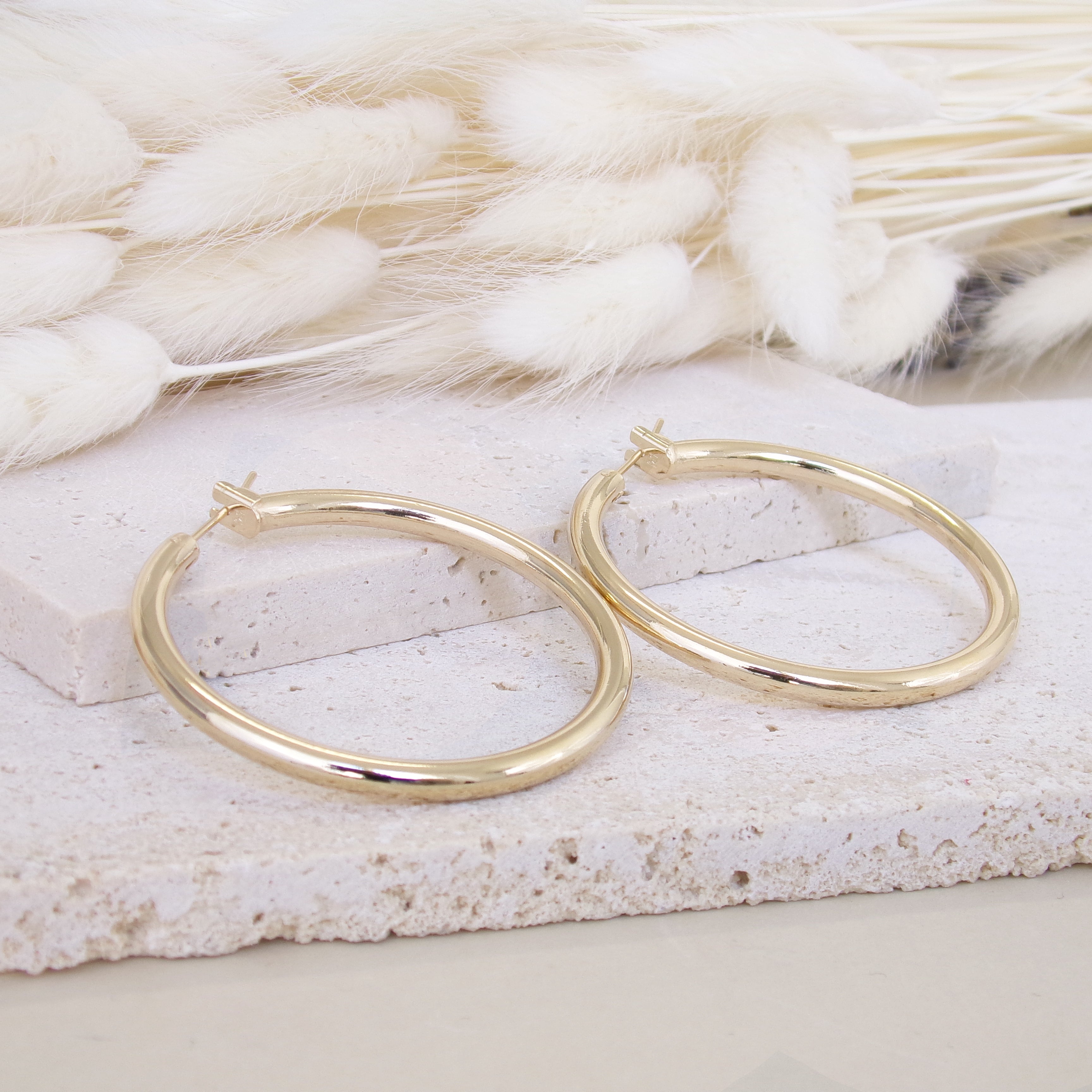 Ava hoop earrings 40mm gold-plated