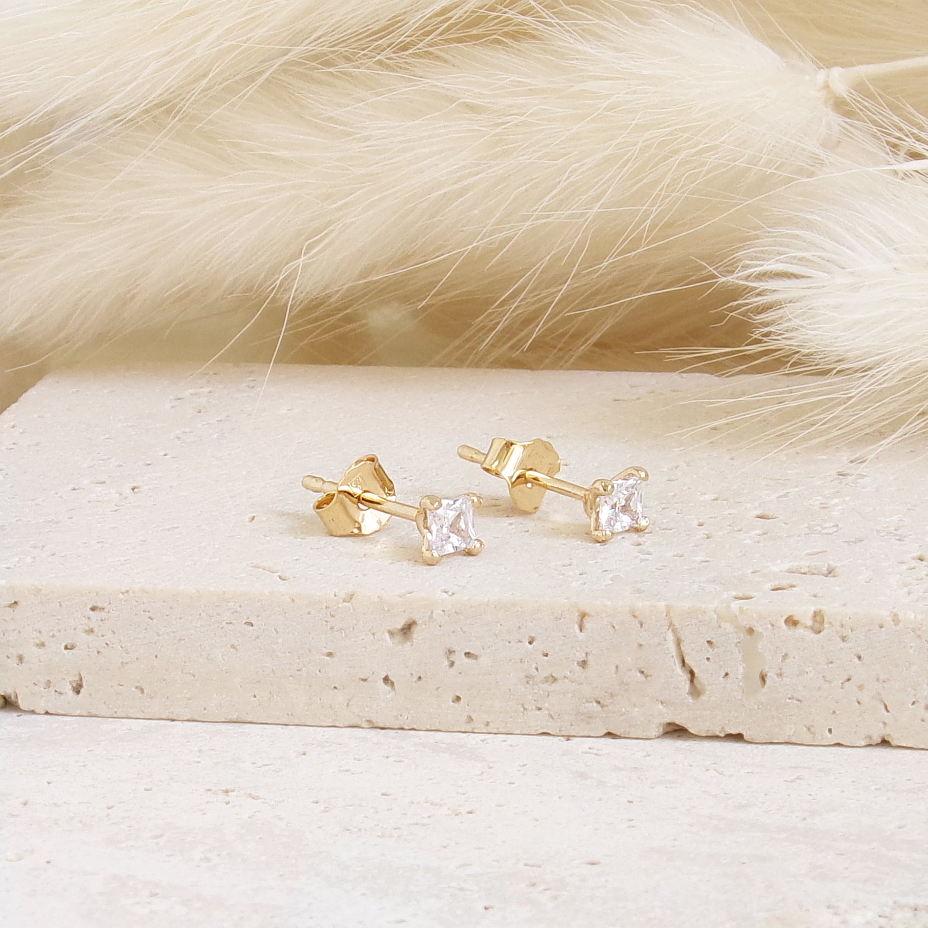 Cadiz zircon earrings gold plated