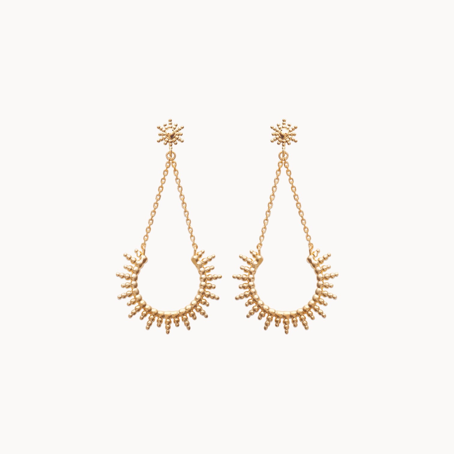 Moanda dangling earrings sun gold-plated