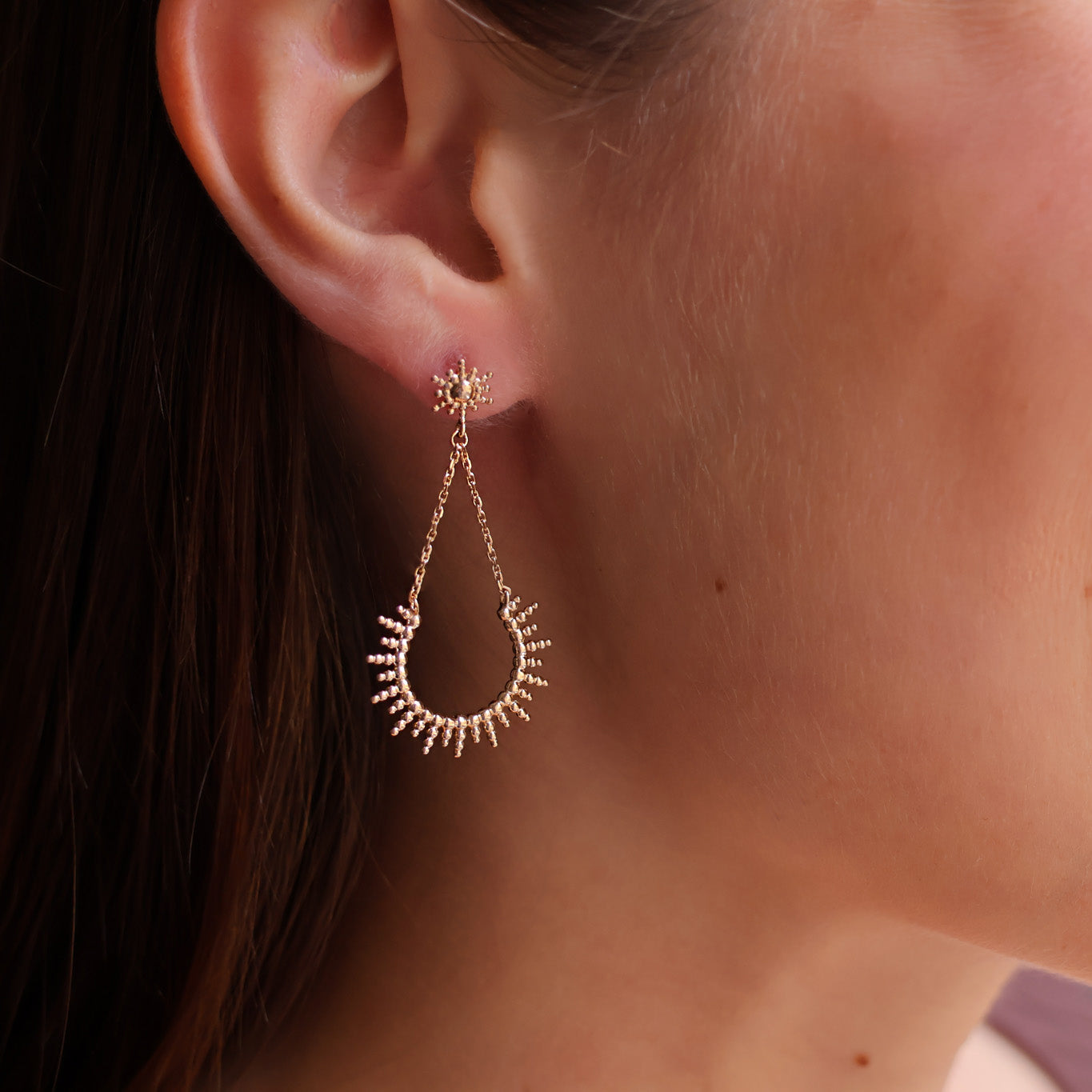 Moanda dangling earrings sun gold-plated