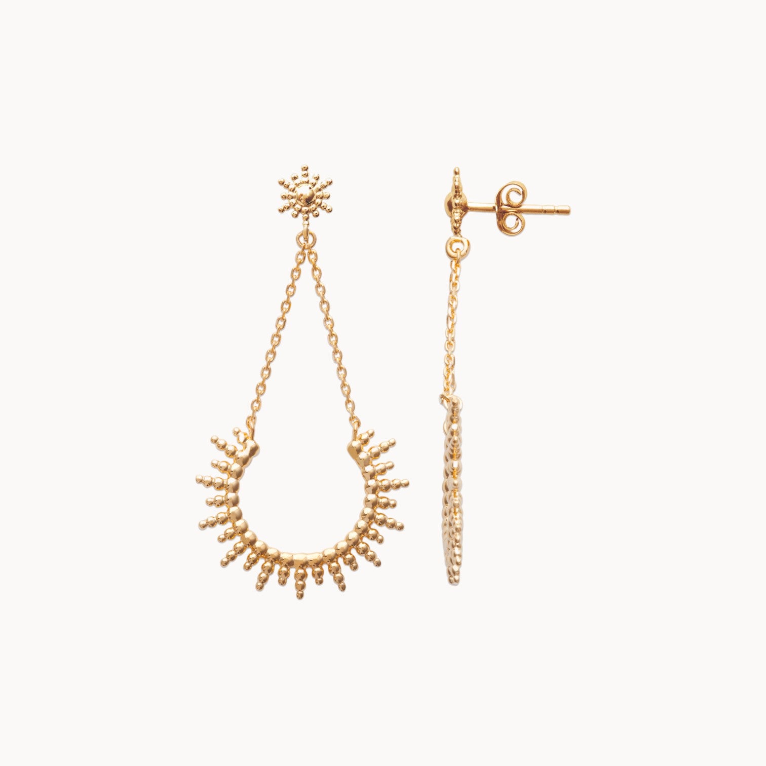 Moanda dangling earrings sun gold-plated