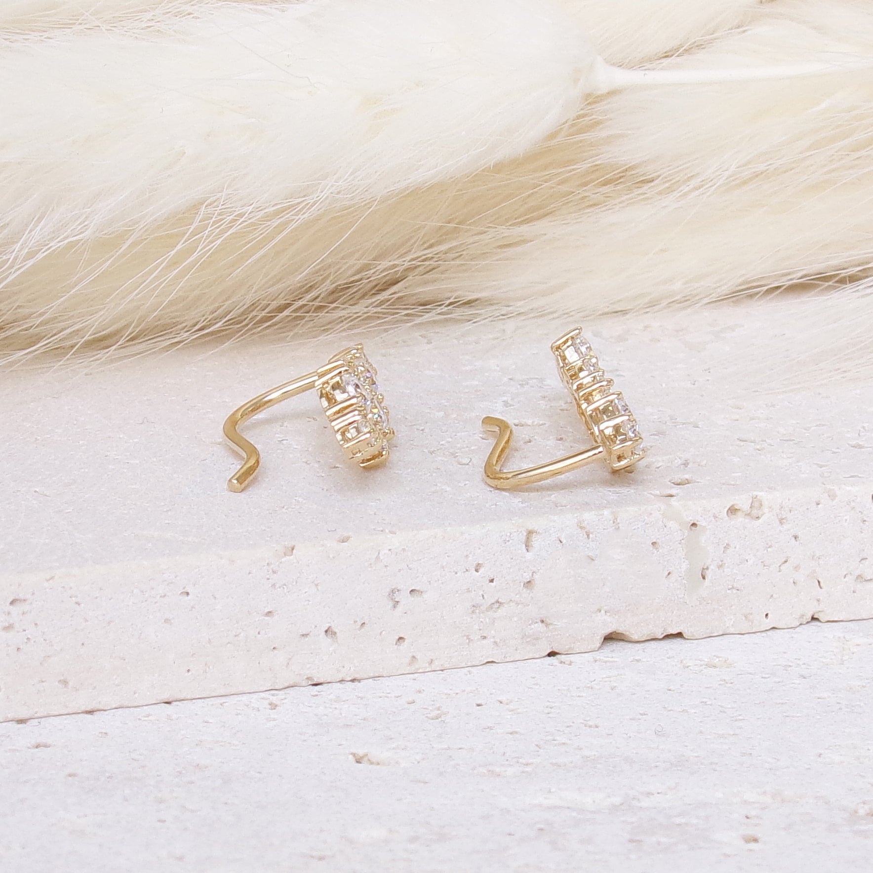 Gold-plated oxide bouquet rising Quira earrings