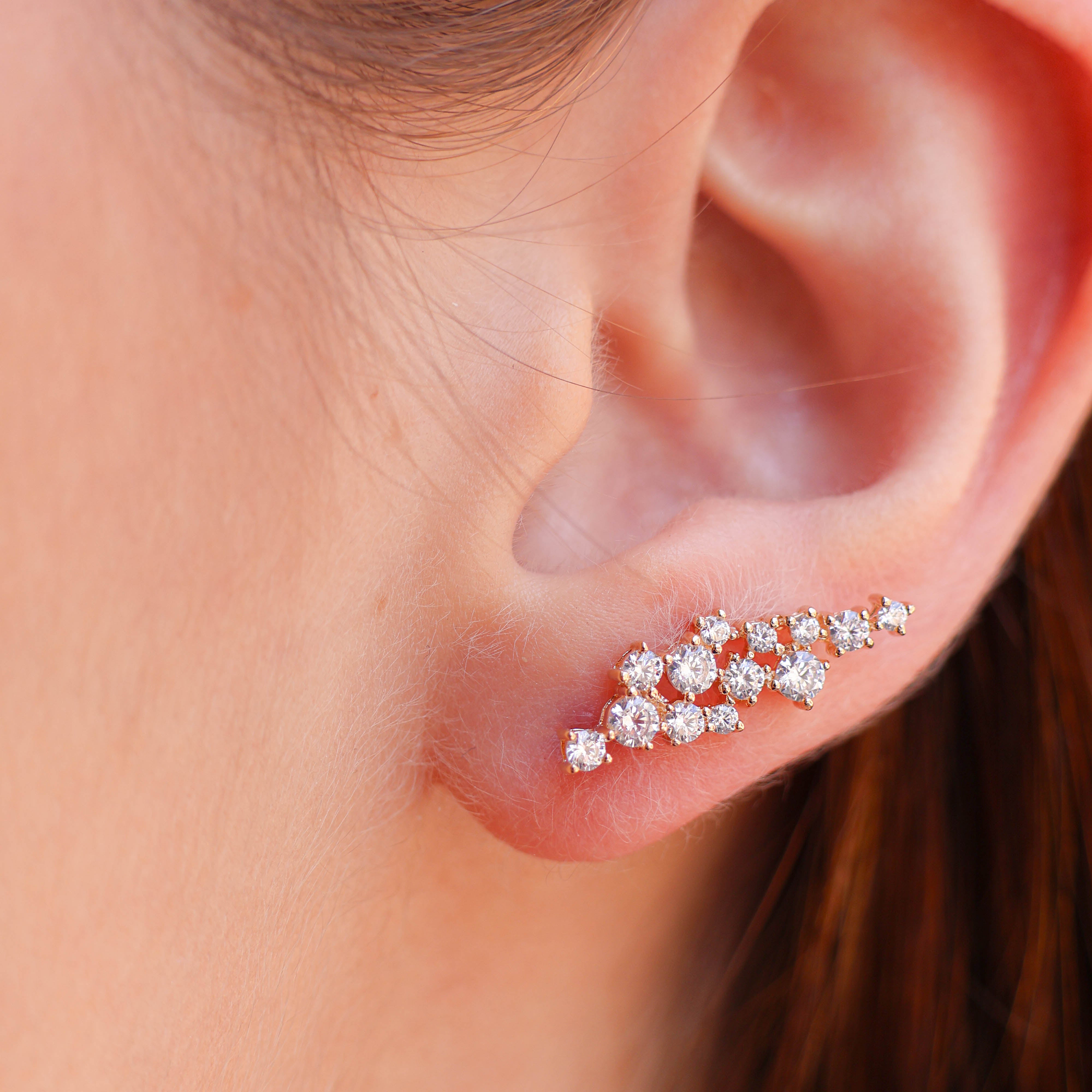 Gold-plated oxide bouquet rising Quira earrings