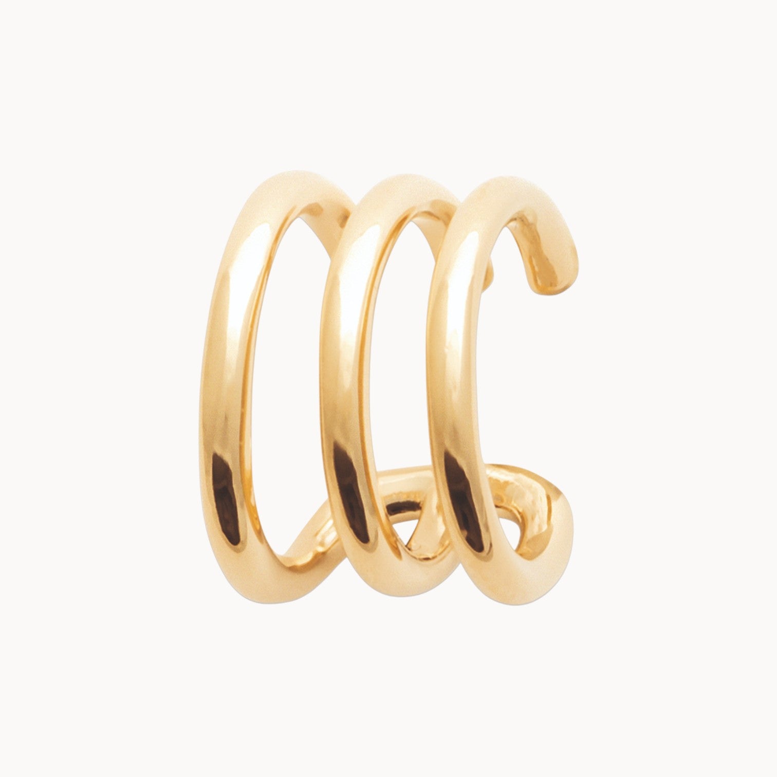 Nissana earcuff earring triple row gold-plated