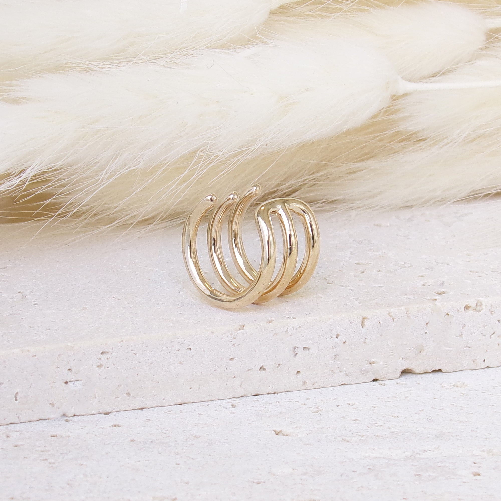 Nissana earcuff earring triple row gold-plated