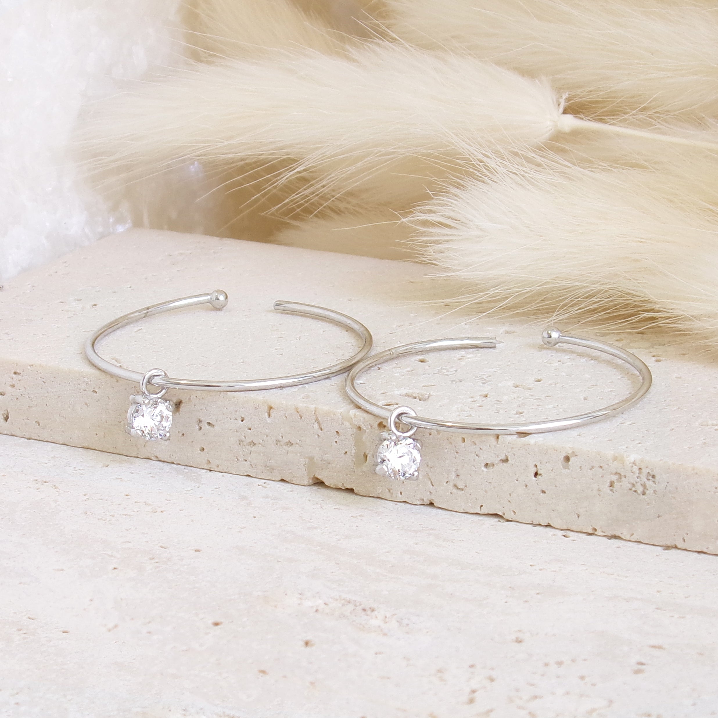 Bella hoop earrings with oxide tassel sterling silver