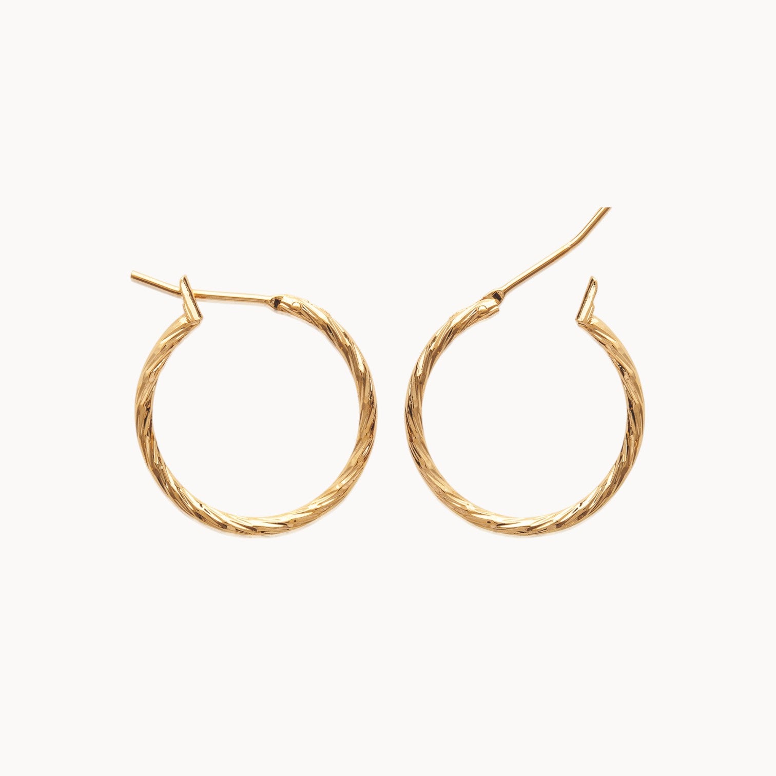 Sofia hoop earrings 20mm striated rose gold-plated