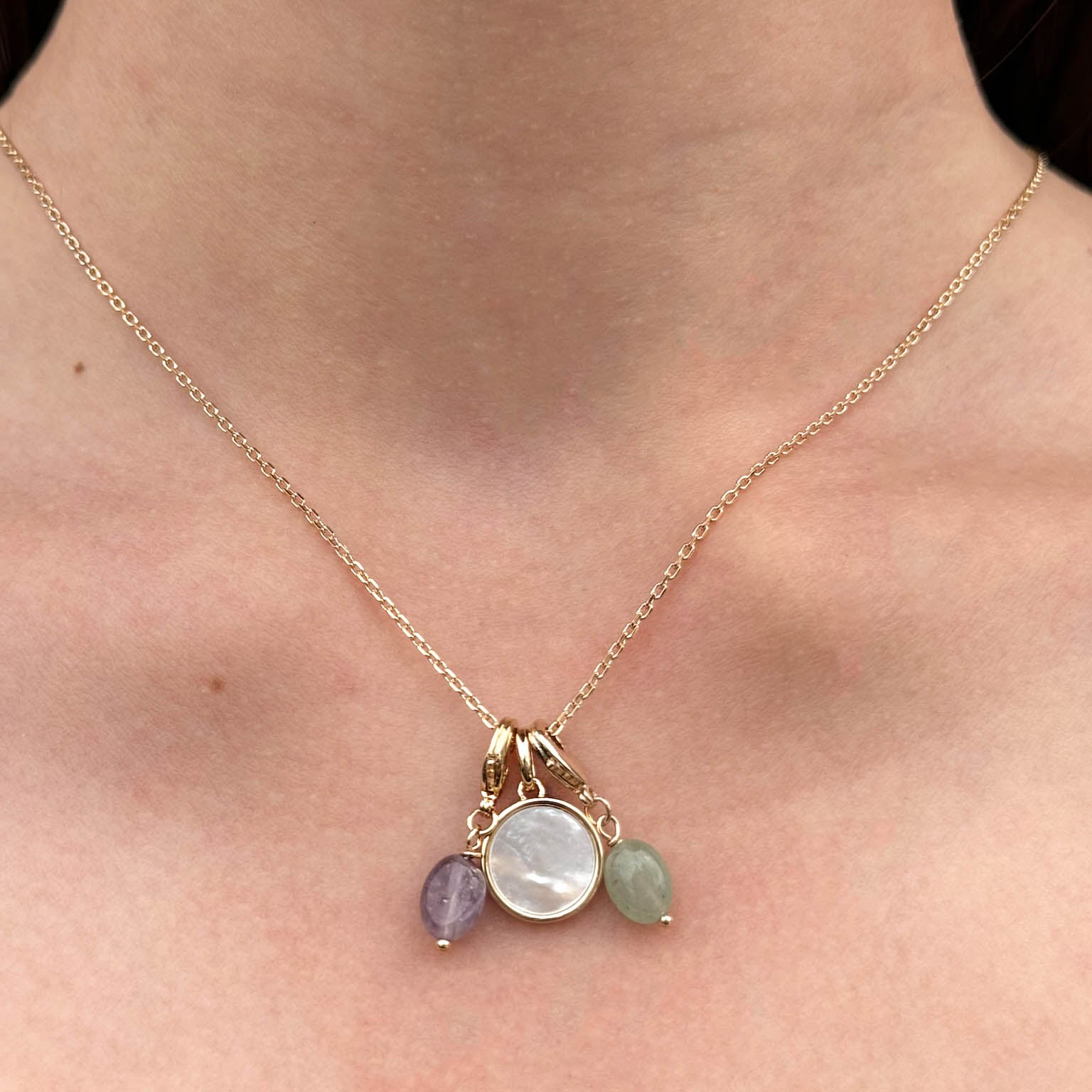 Breloque Amethyste 6mm plaqué or