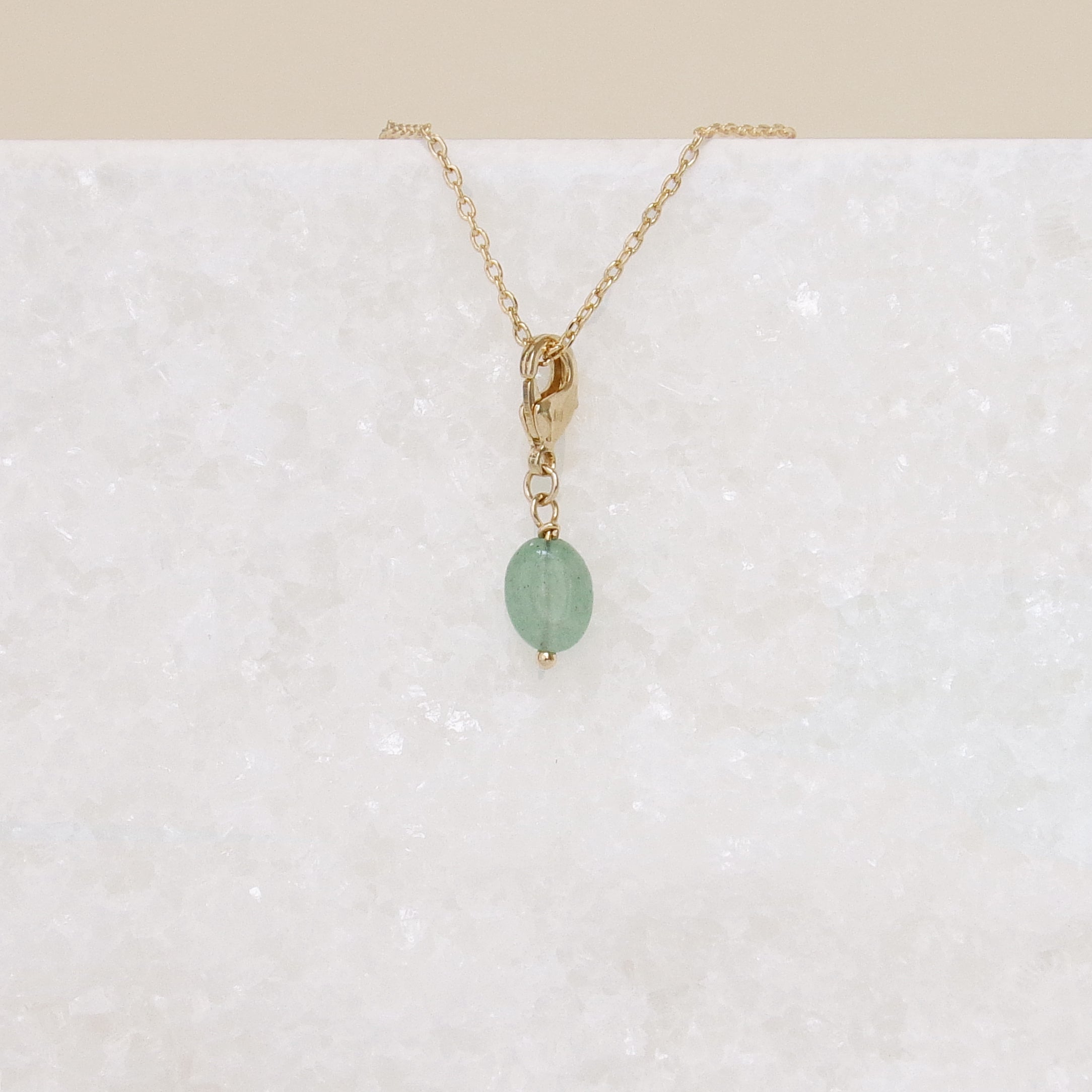 Green Quartzite charm gold-plated