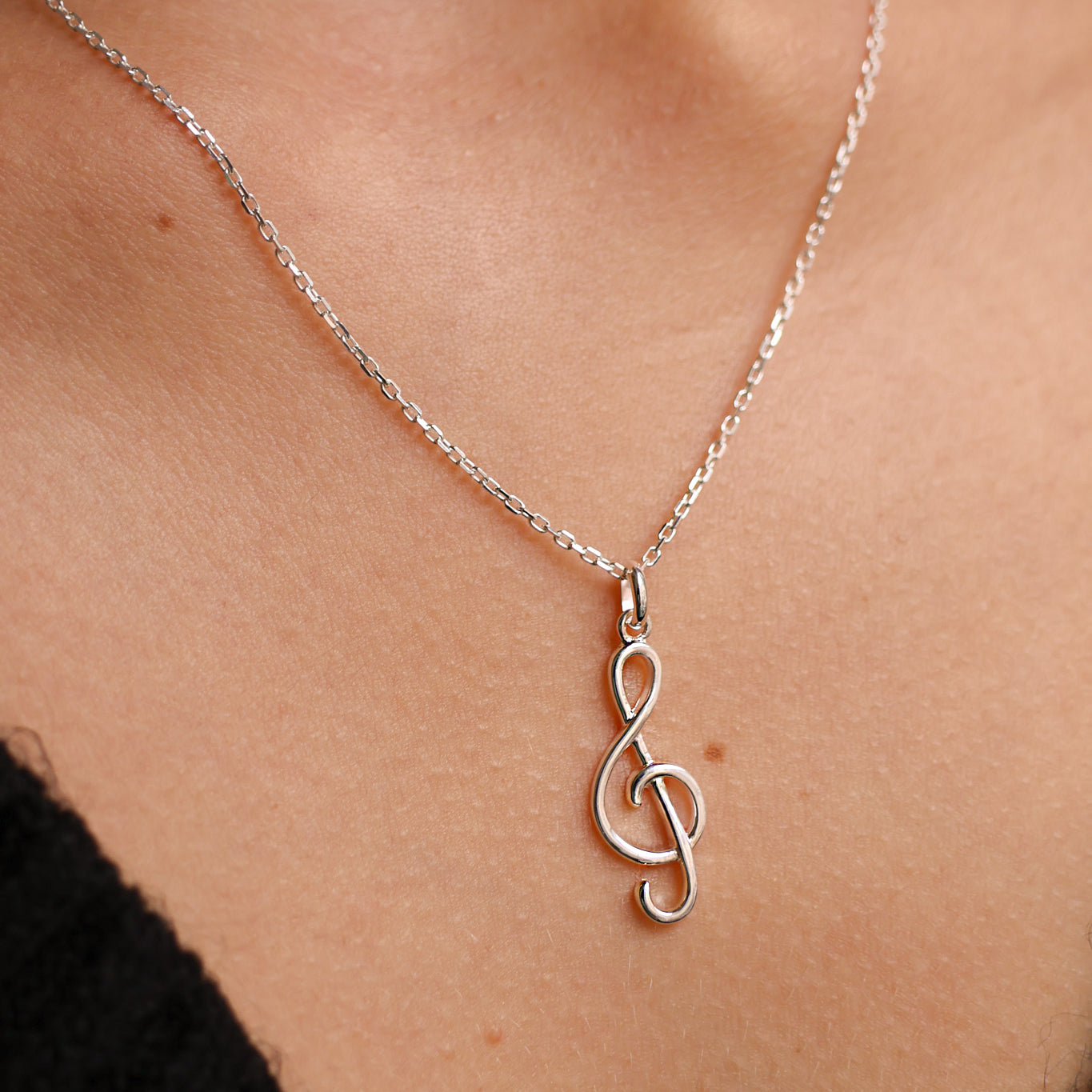Treble Clef charm sterling silver