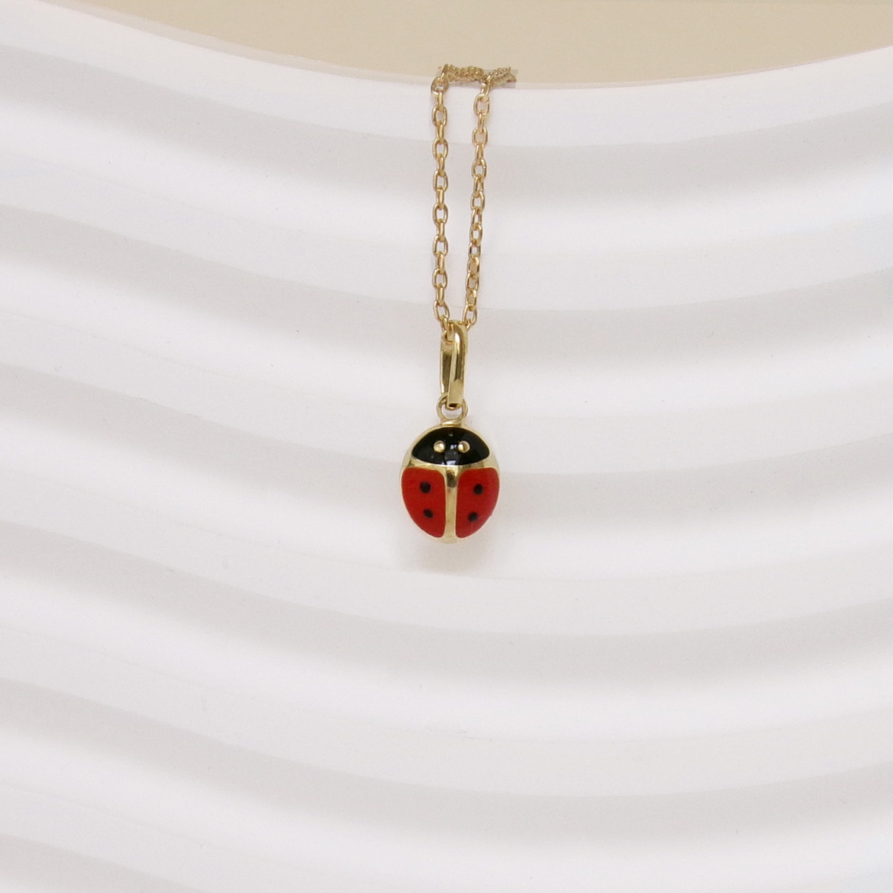 Ladybug enameled charm gold-plated