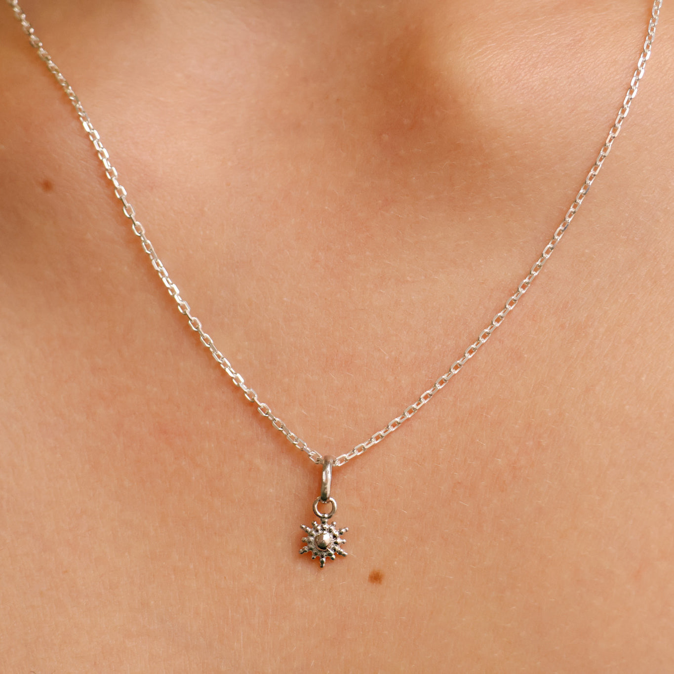 Shiny Sun charm sterling silver