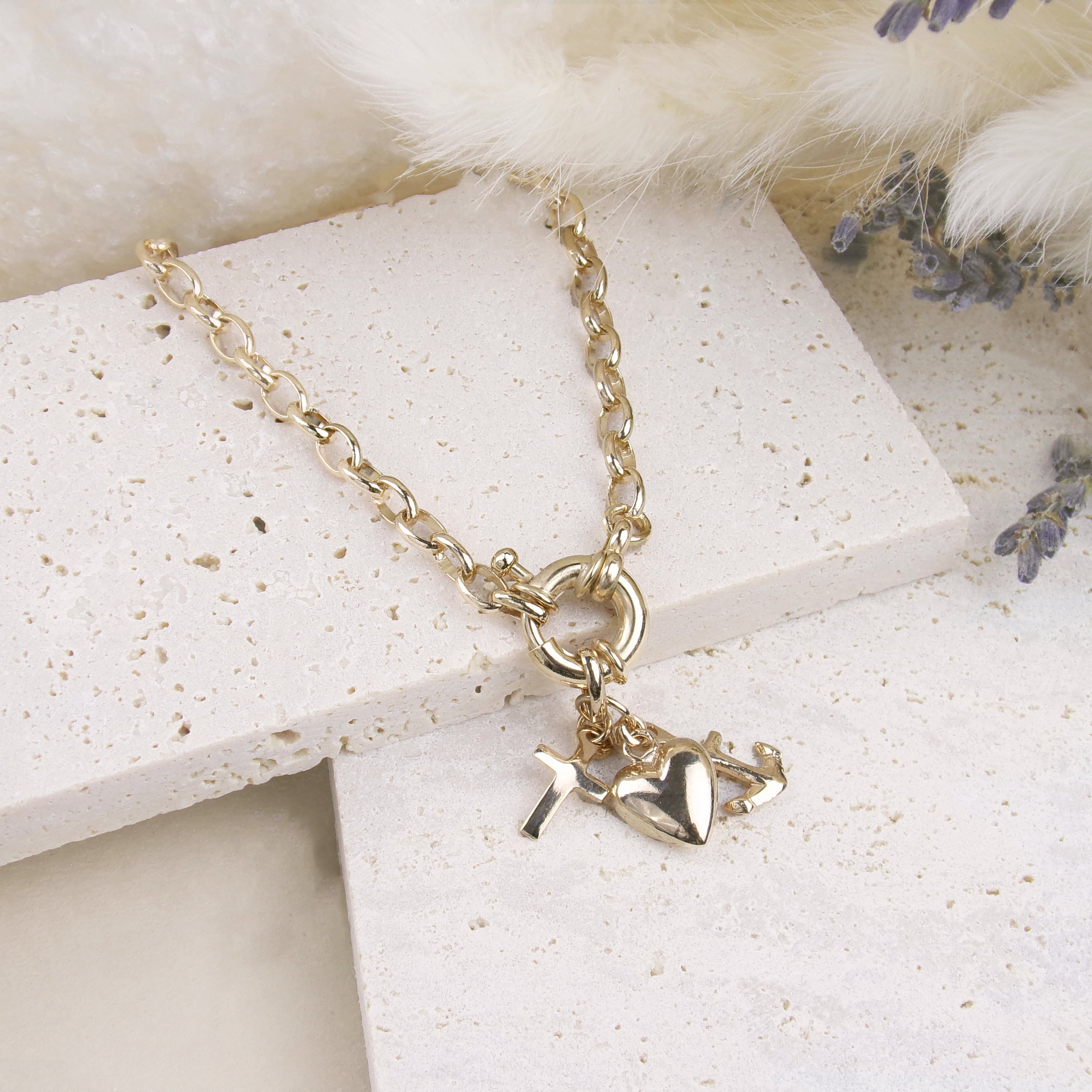 Three Virtues charm gold-plated