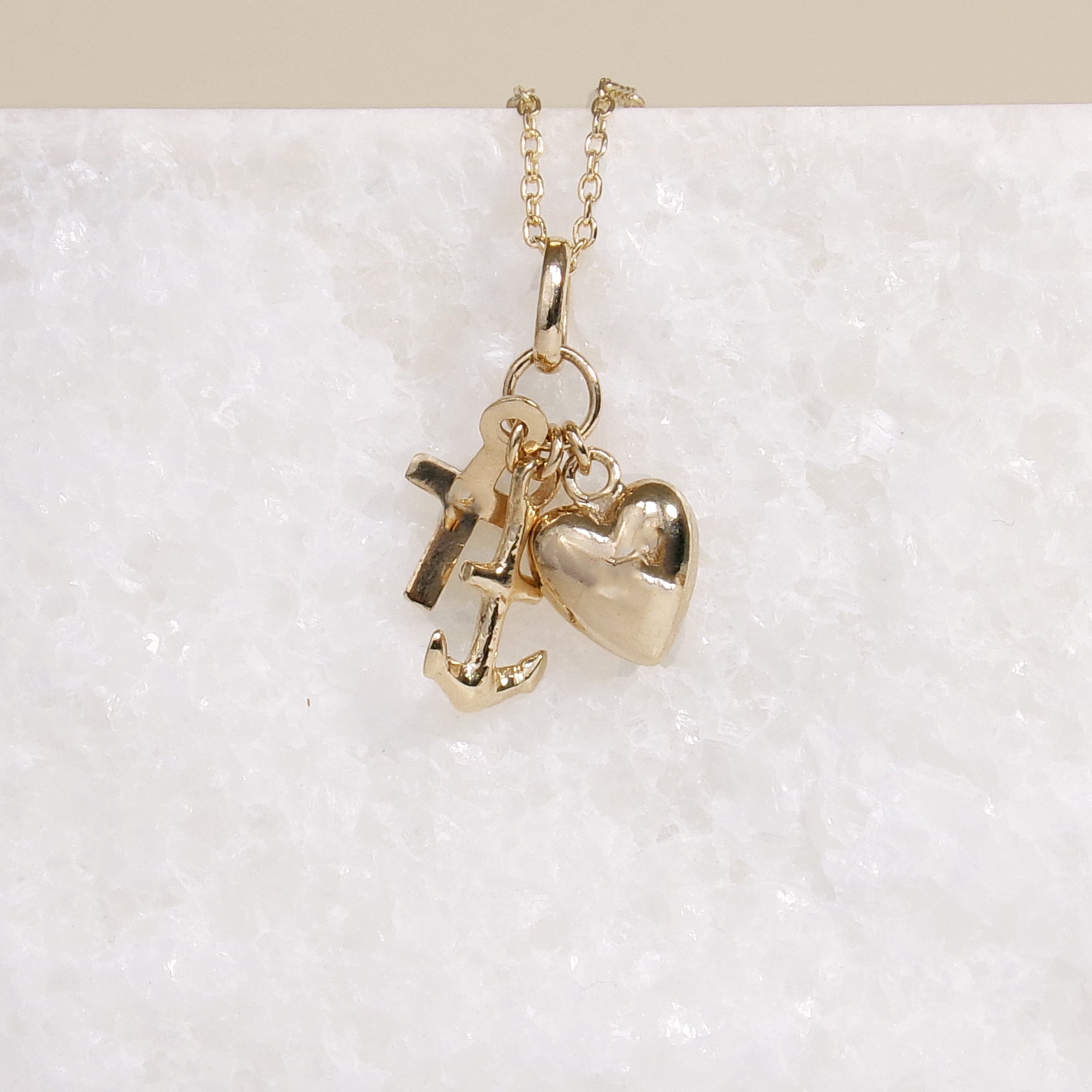 Three Virtues charm gold-plated