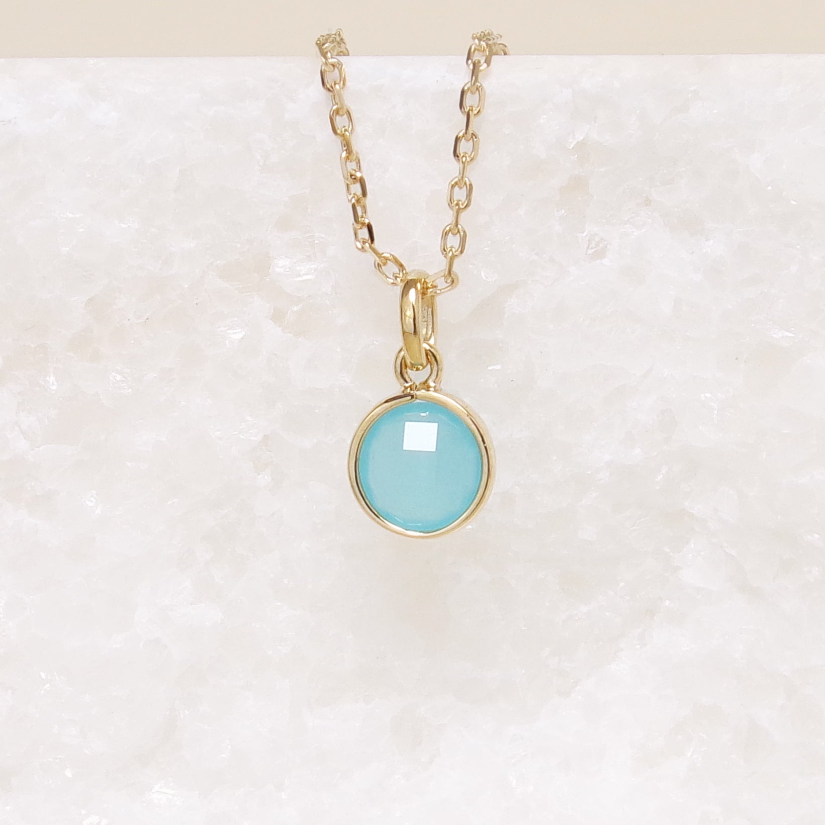 Solana charm pastel blue stone gold-plated