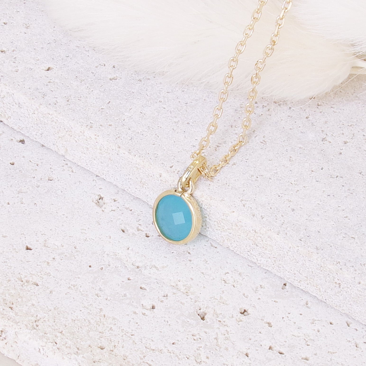 Solana charm pastel blue stone gold-plated