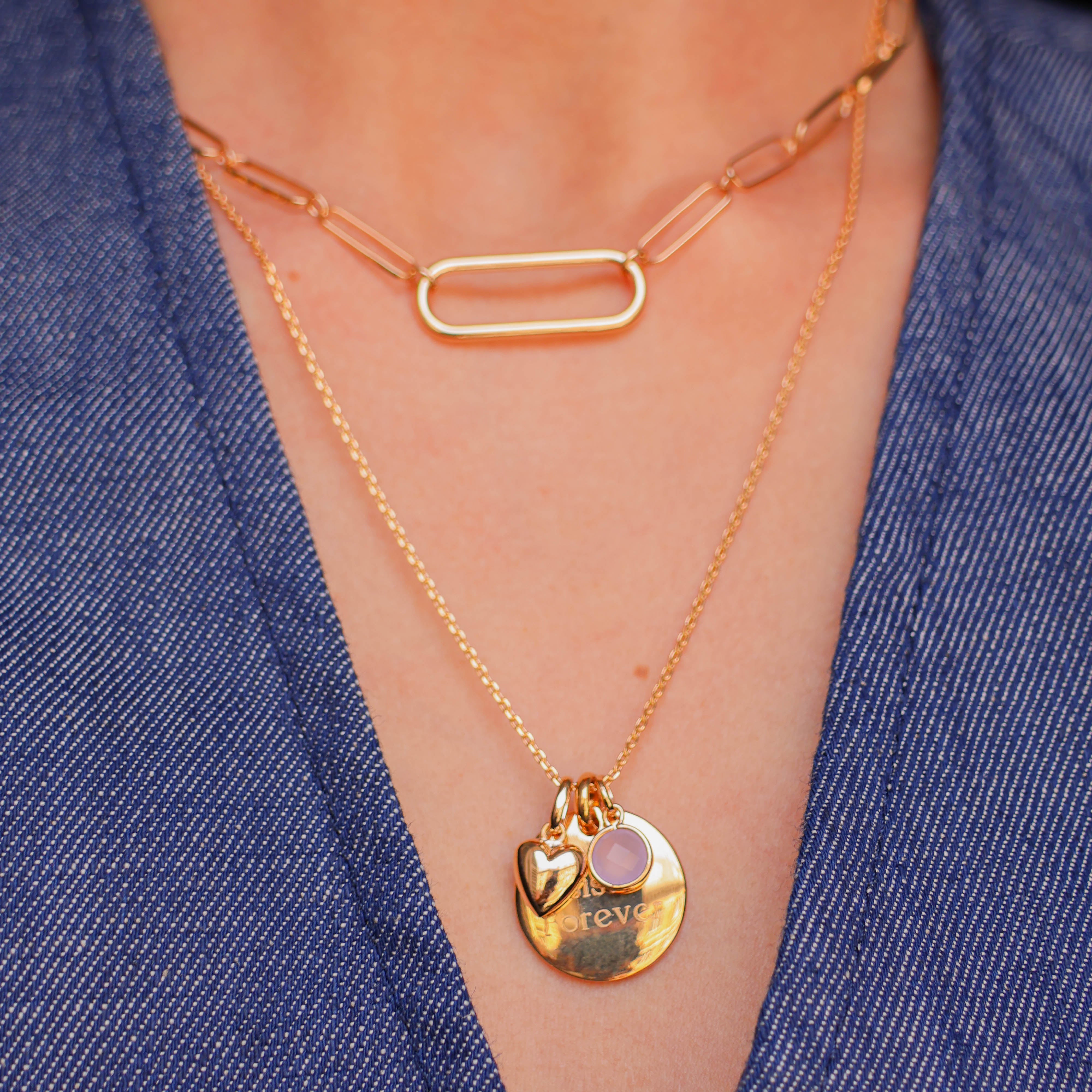 Solana charm lavender mauve stone gold-plated