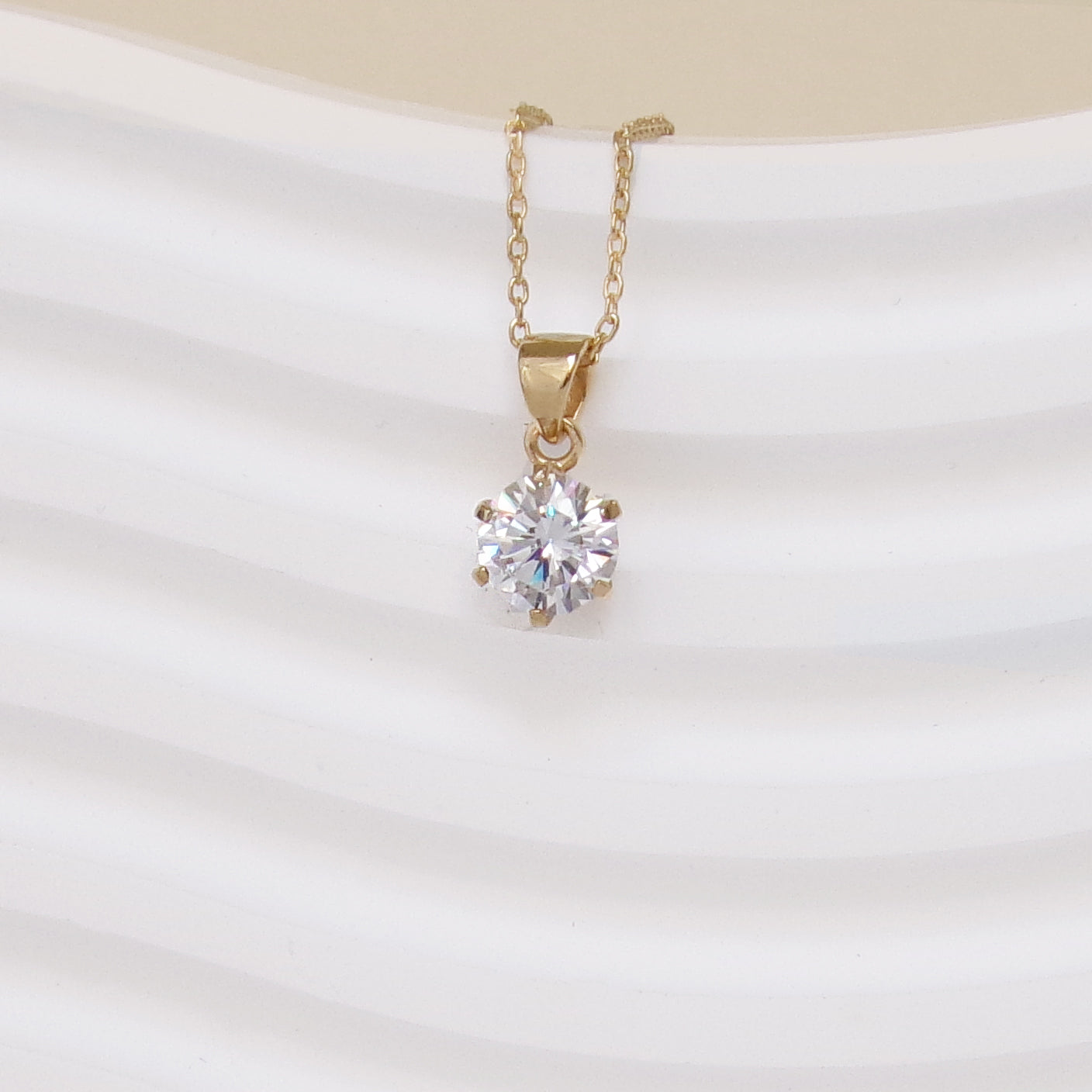 Lina cham with zircon gold-plated