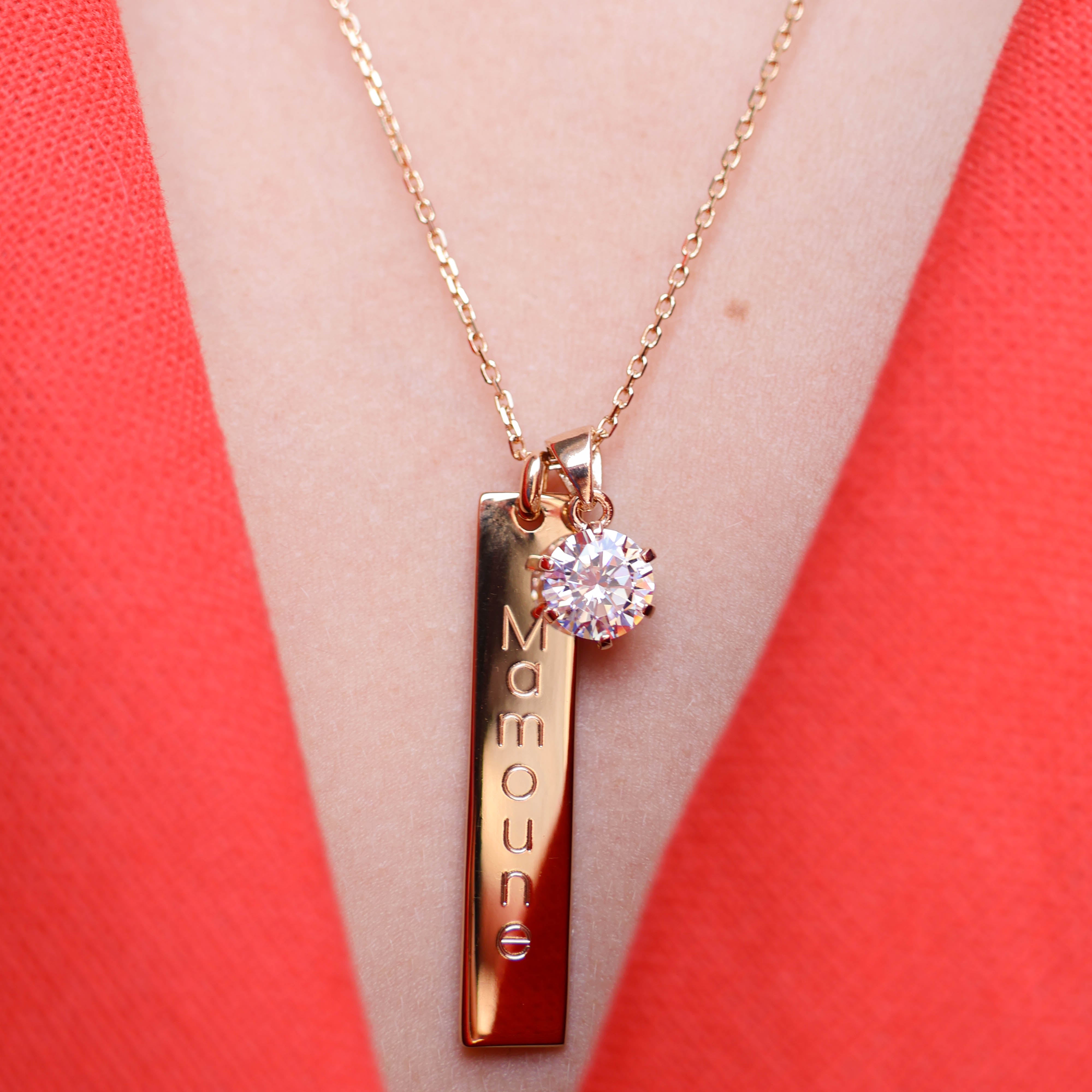 Lina cham with zircon gold-plated