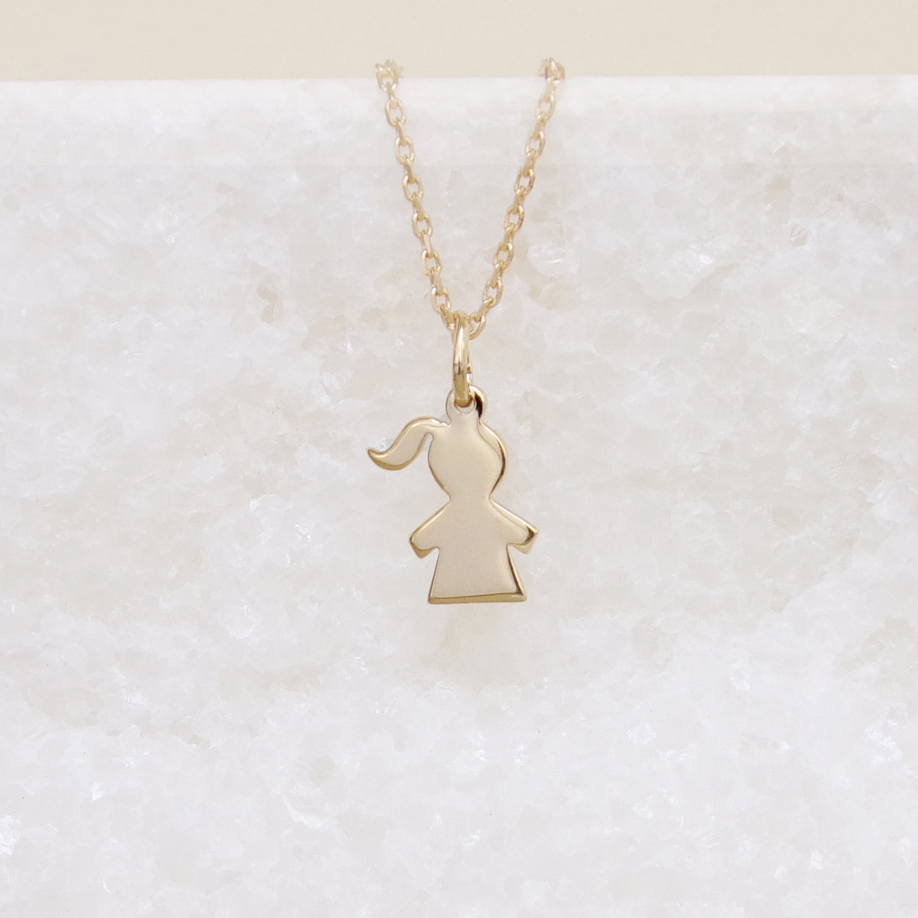 Girl silhouette charm 15mm gold-plated