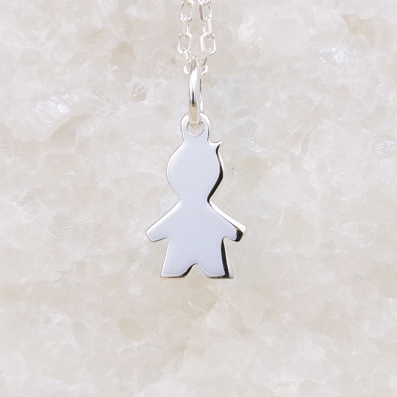 Boy silhouette Charm 15mm sterling silver