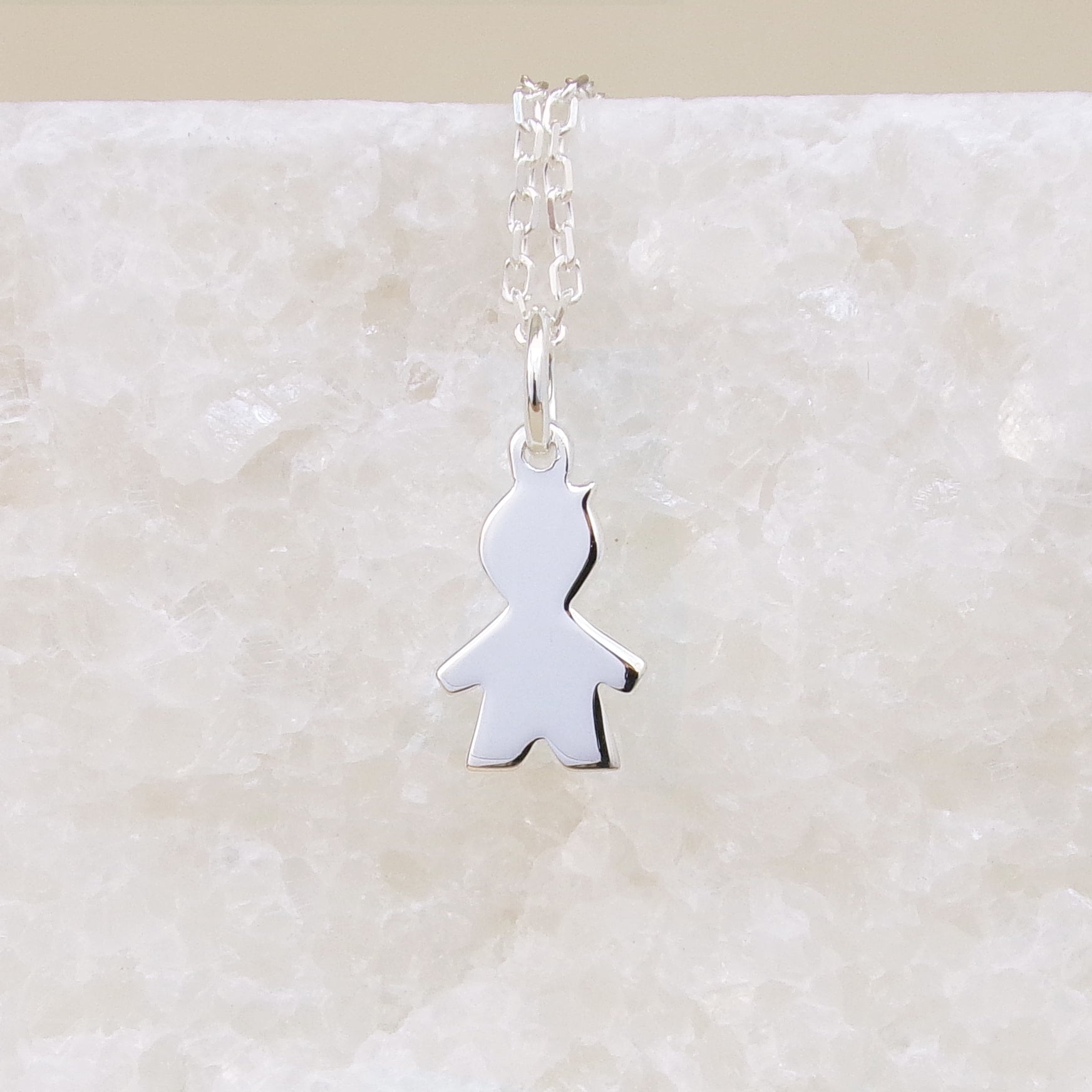 Boy silhouette Charm 15mm sterling silver