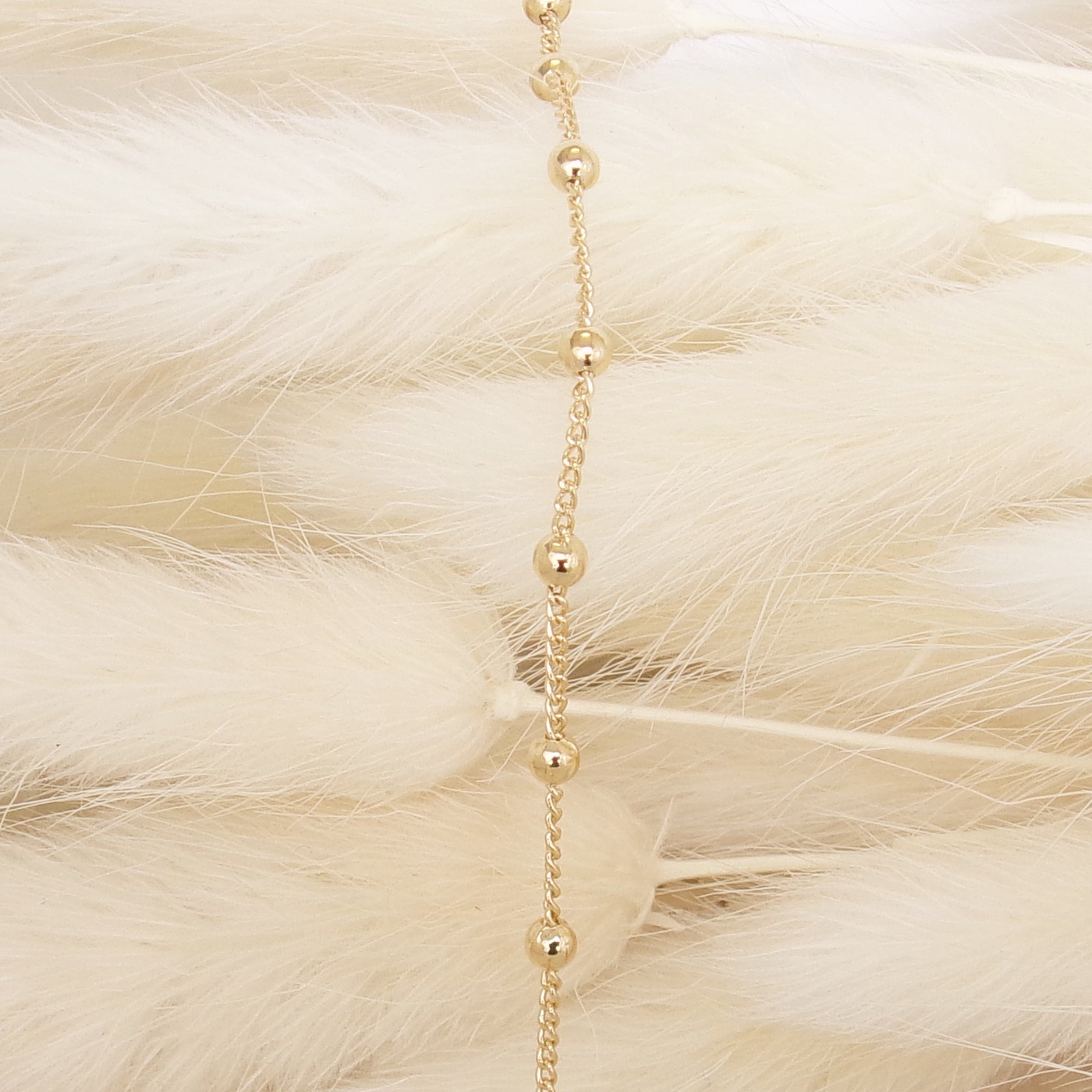 Bracelet Clara 18cm chaine boules maille forçat plaqué or