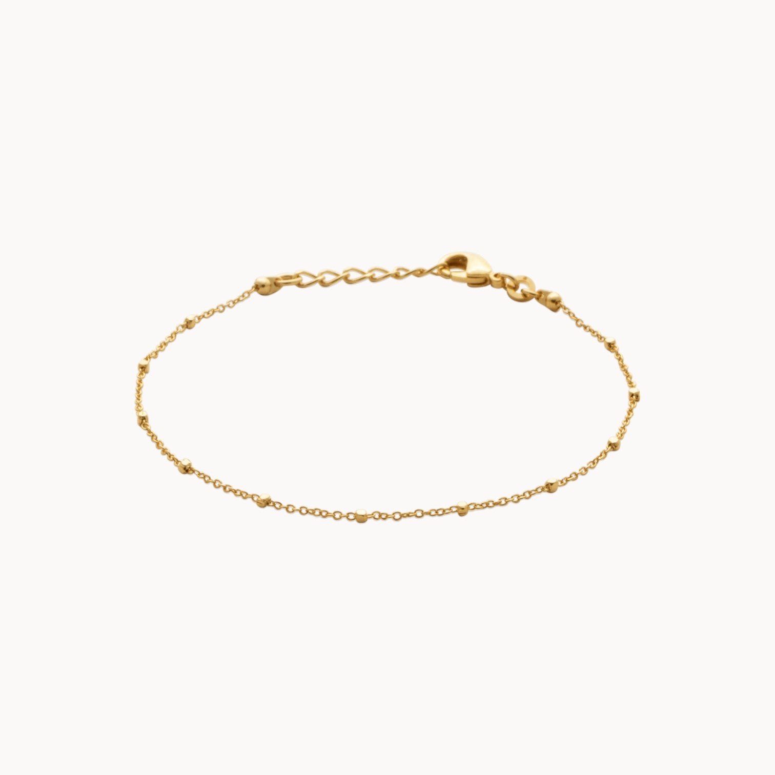 Ayana chain bracelet 18cm with small beads gold-plated